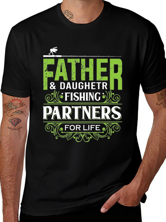 Camiseta Negra Padre e Hija Socios de Pesca