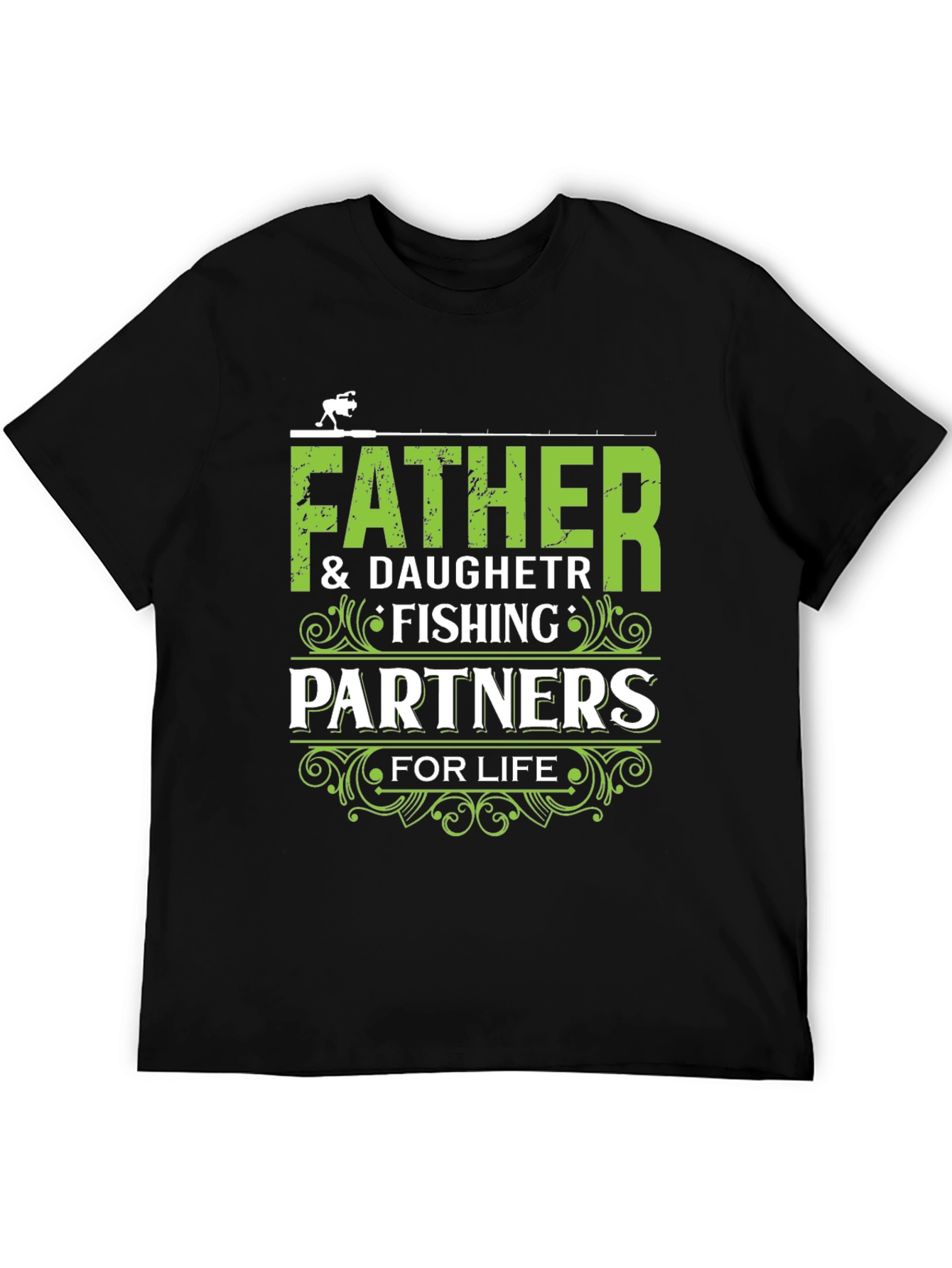 Camiseta Negra Padre e Hija Socios de Pesca