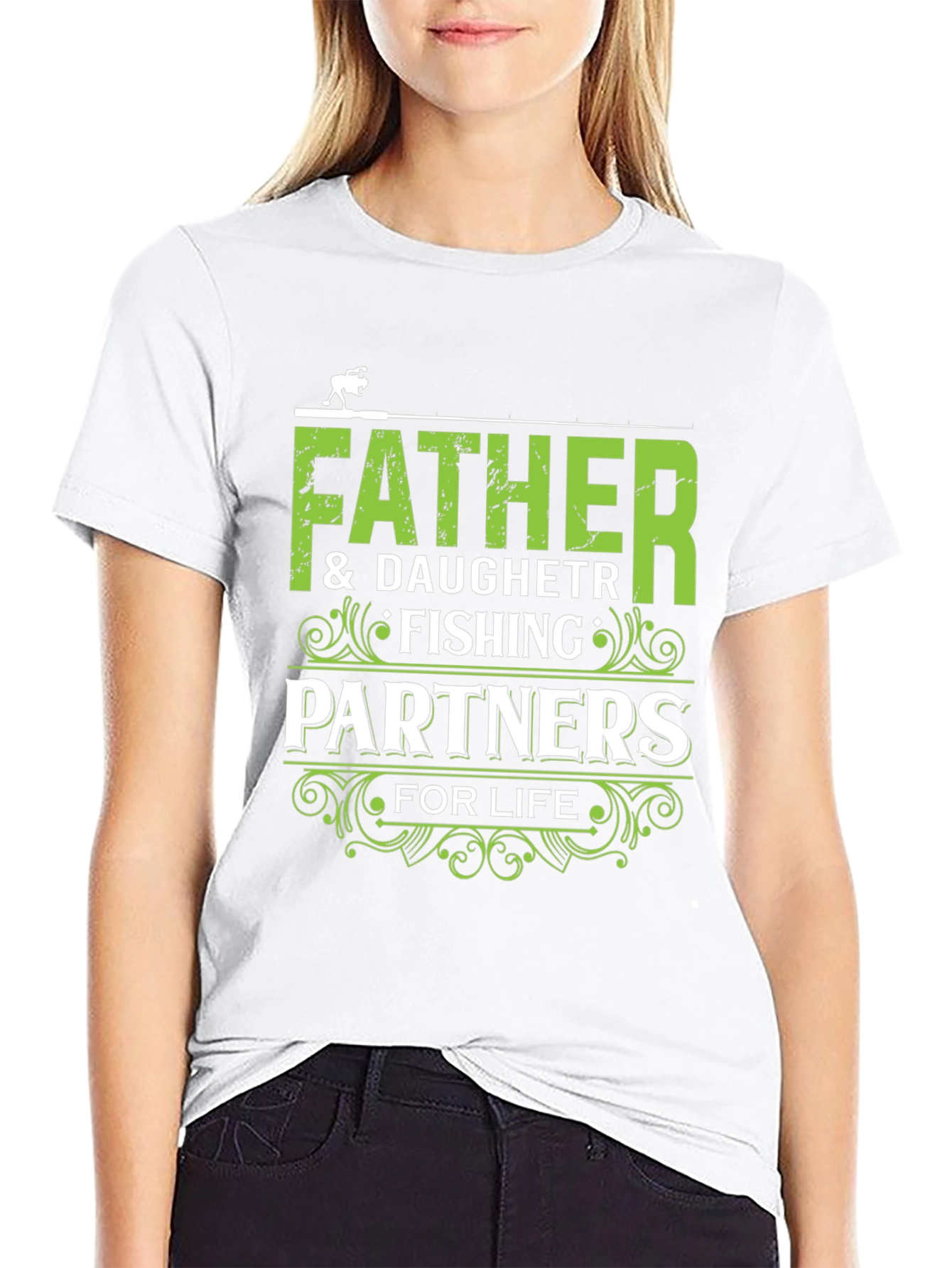 Camiseta Negra Padre e Hija Socios de Pesca