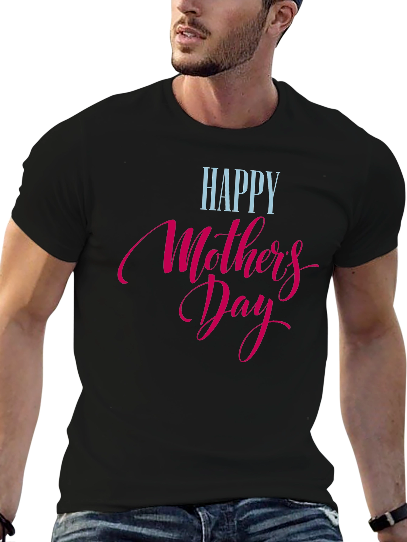 Camiseta Negra Feliz Día de la Madre