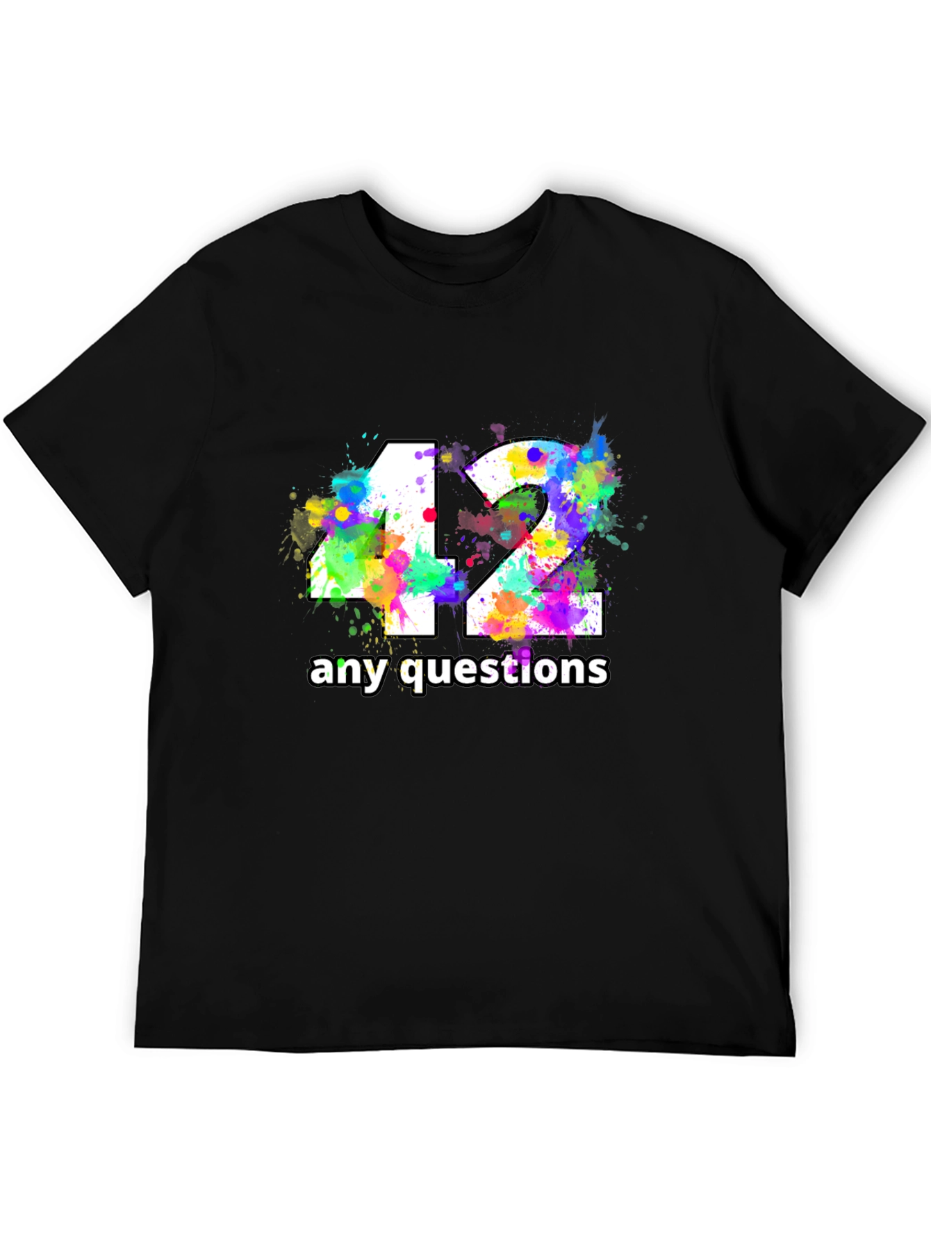 Camiseta Negra con Diseño 42 Any Questions