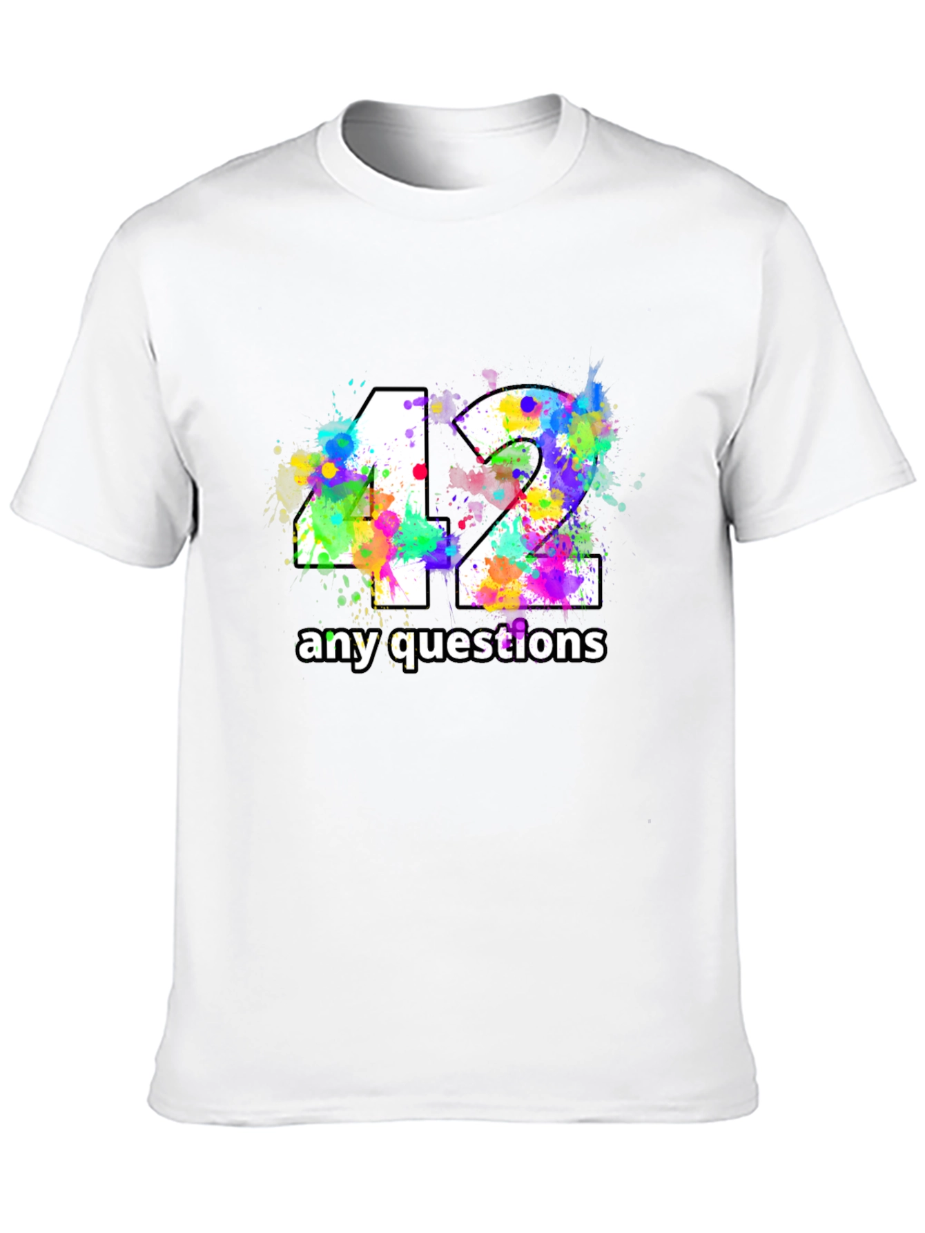 Camiseta Negra con Diseño 42 Any Questions