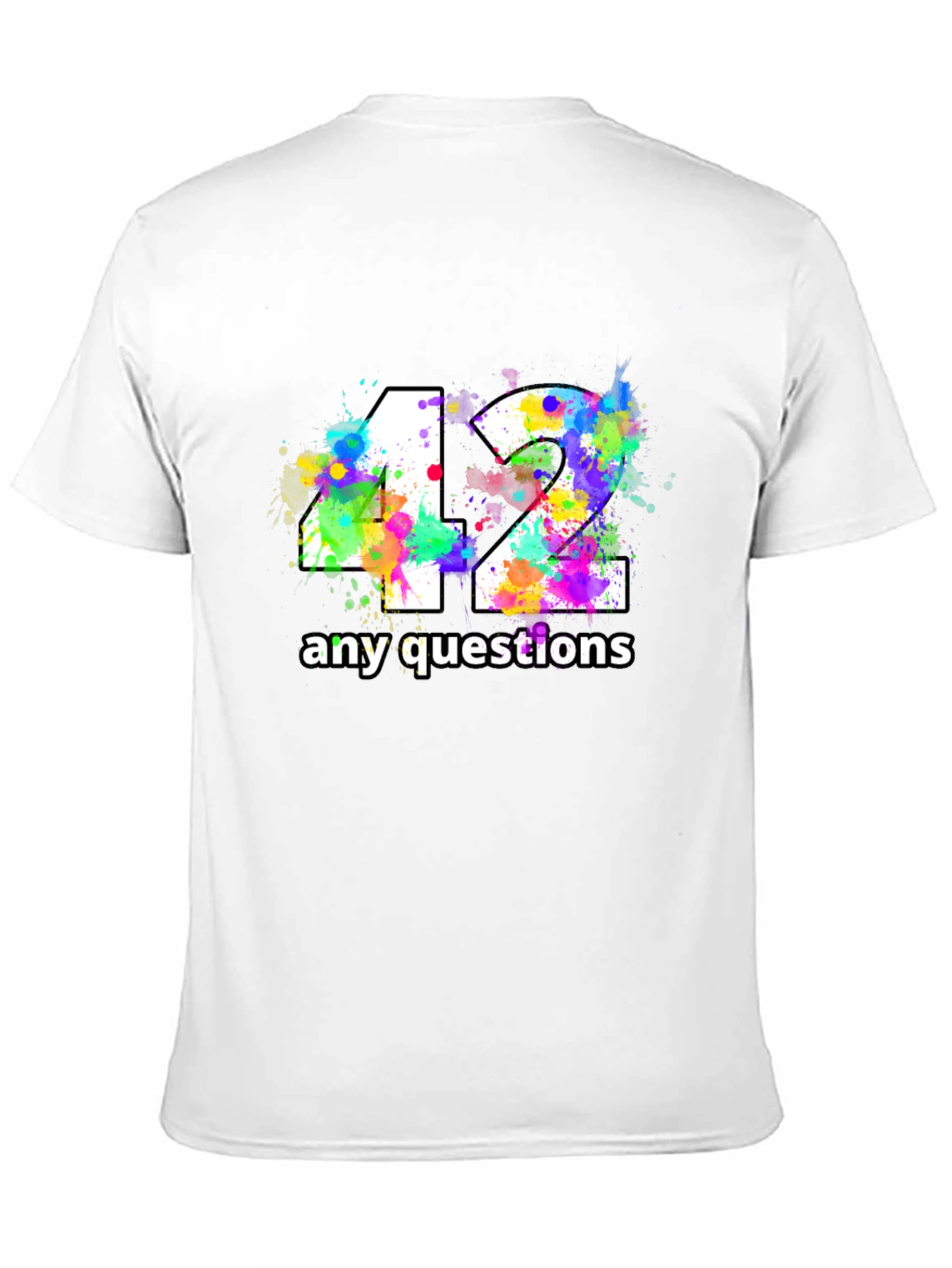Camiseta Negra con Diseño 42 Any Questions