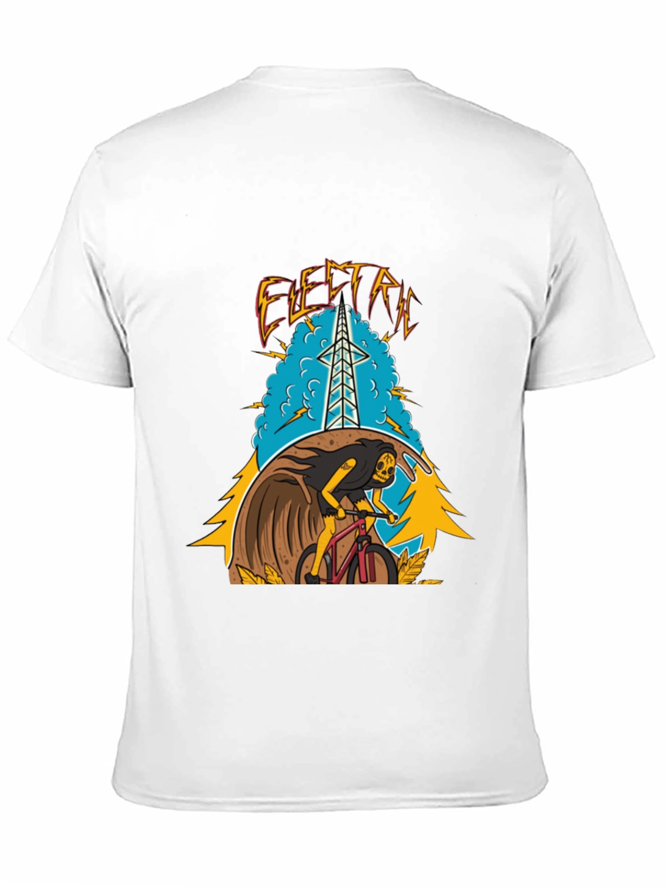 Camiseta Negra Estampada Eléctrico para Hombre