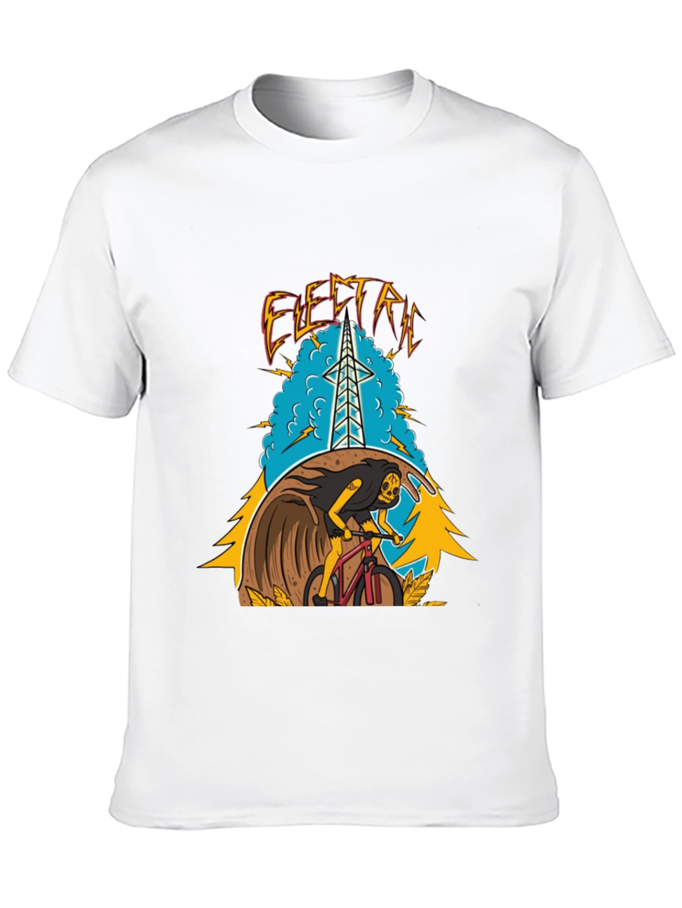 Camiseta Negra Estampada Eléctrico para Hombre