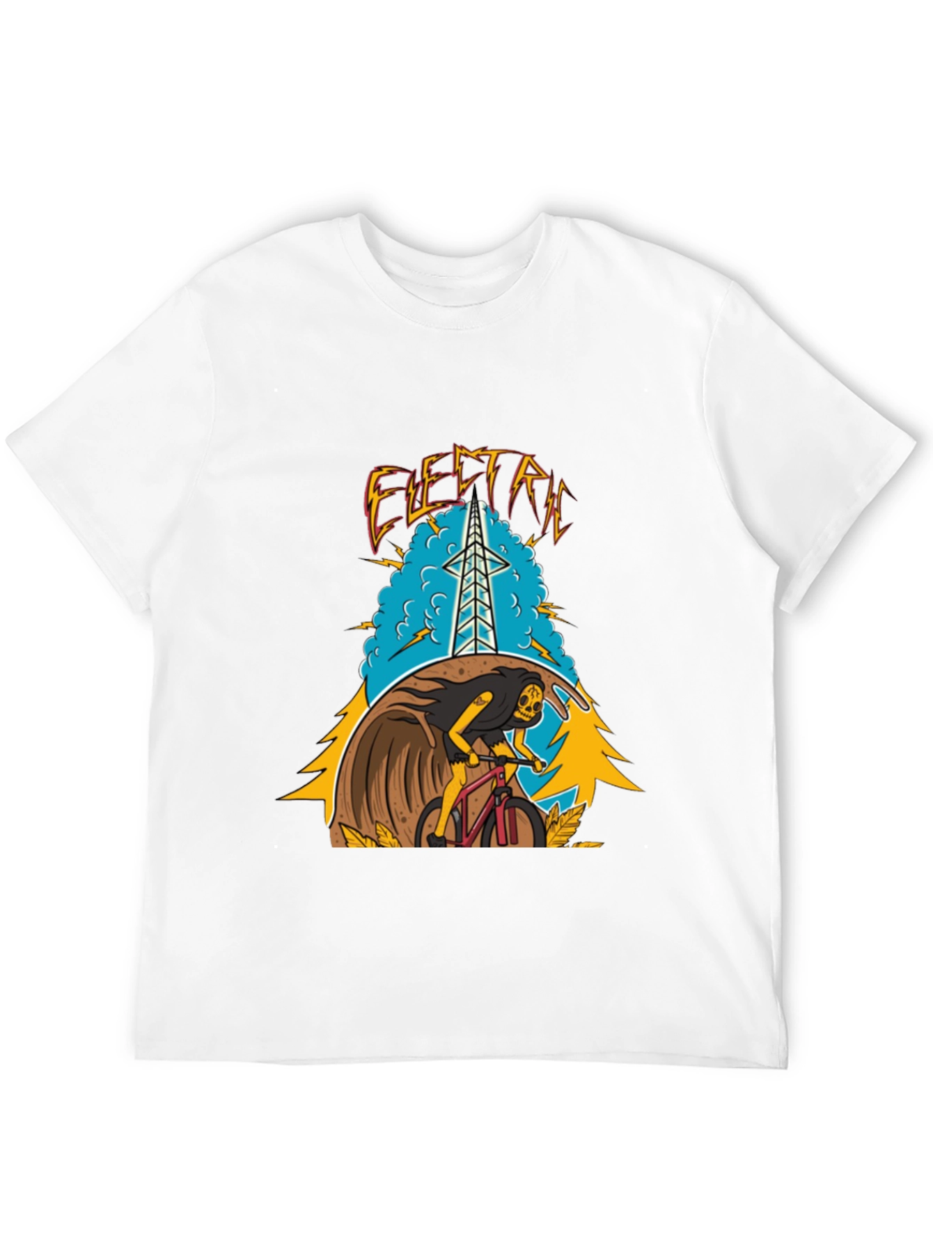 Camiseta Negra Estampada Eléctrico para Hombre