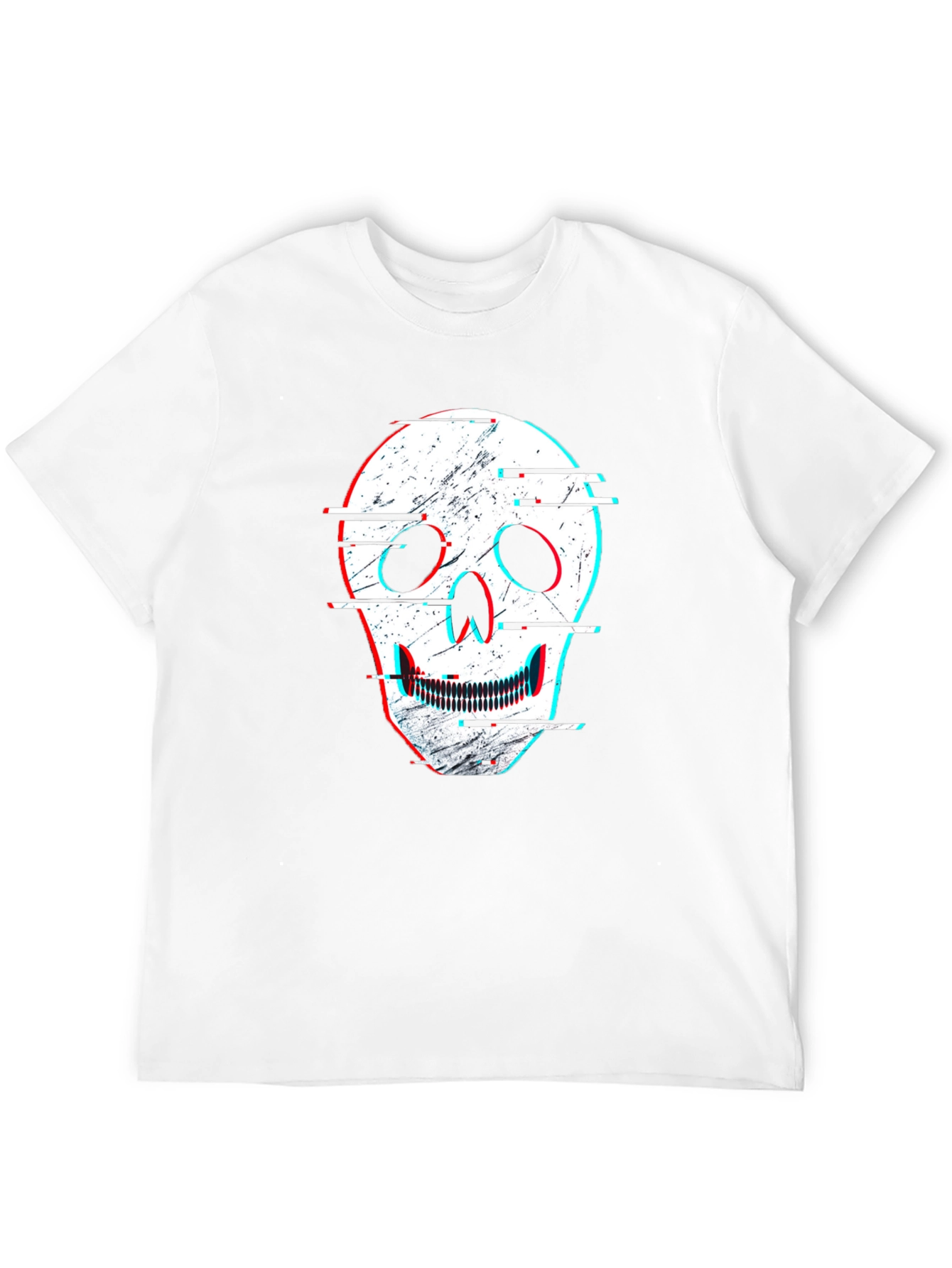 Camiseta Negra con Diseño de Calavera Distorsionada