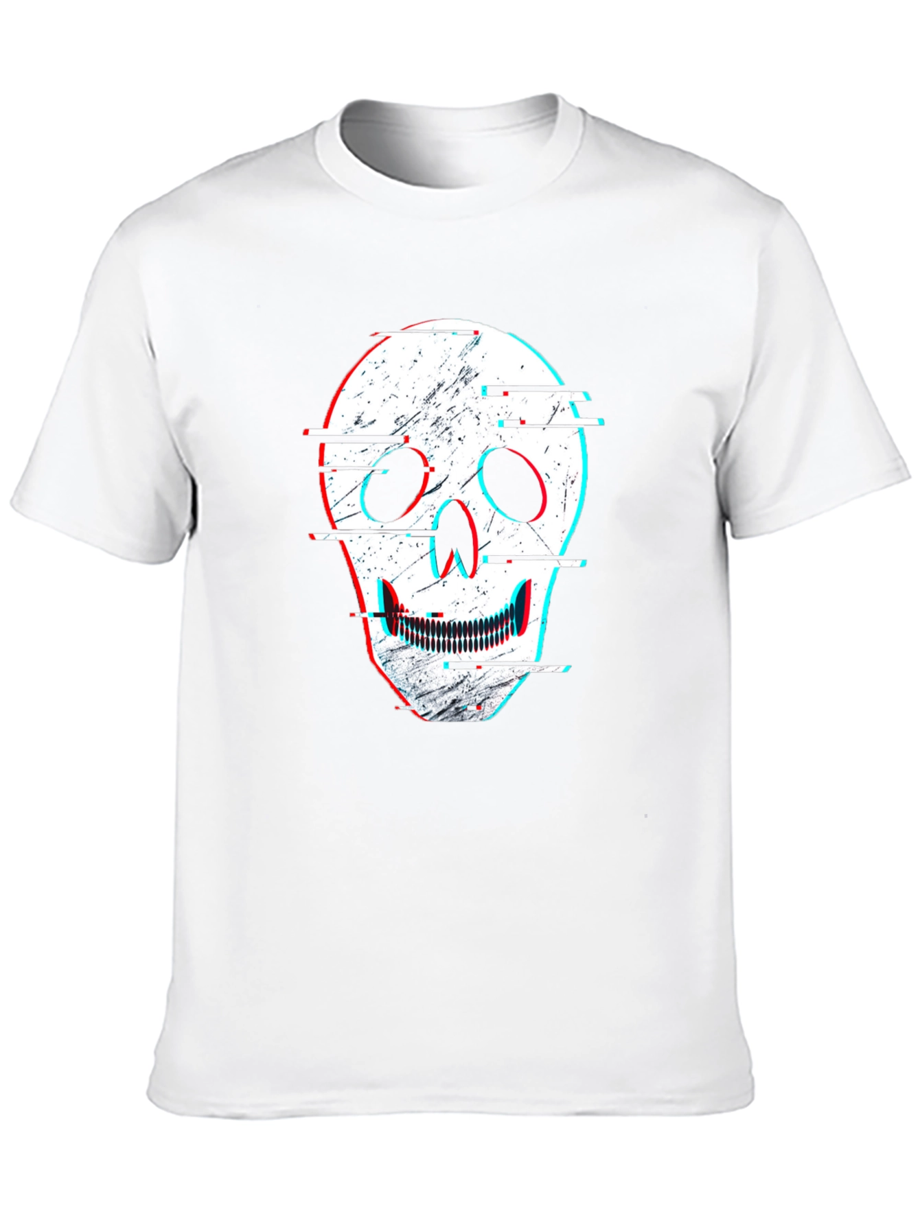 Camiseta Negra con Diseño de Calavera Distorsionada
