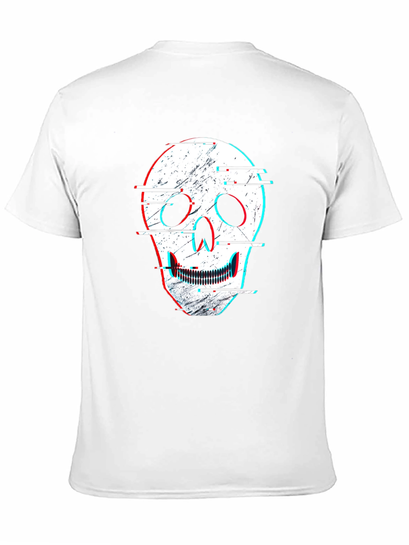 Camiseta Negra con Diseño de Calavera Distorsionada