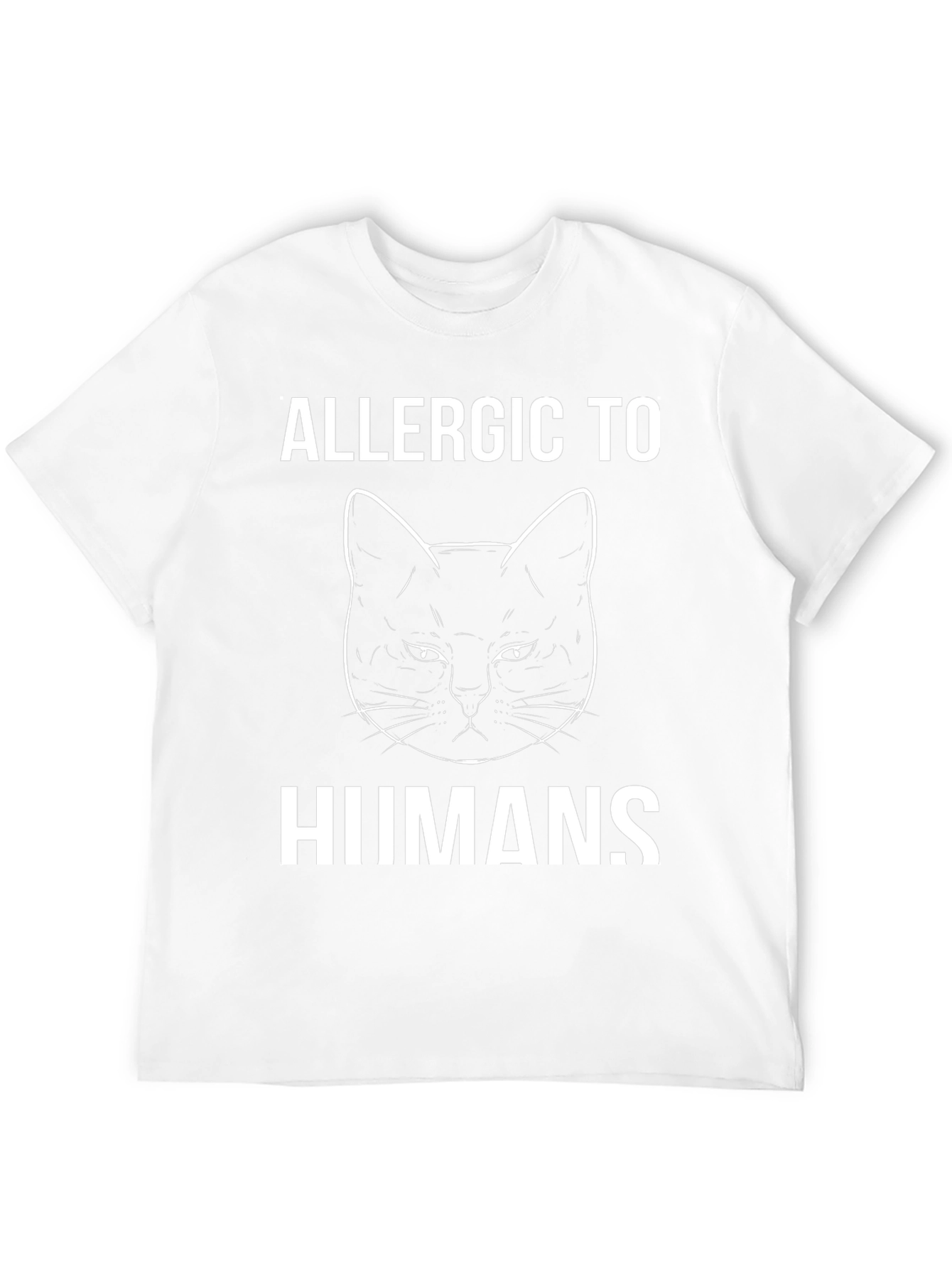Camiseta Negra con Diseño de Gato Alérgico a Humanos