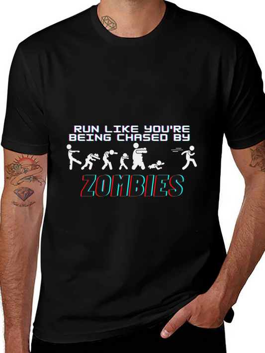 Camiseta Negra Run Like Youre Being Chased By Zombies