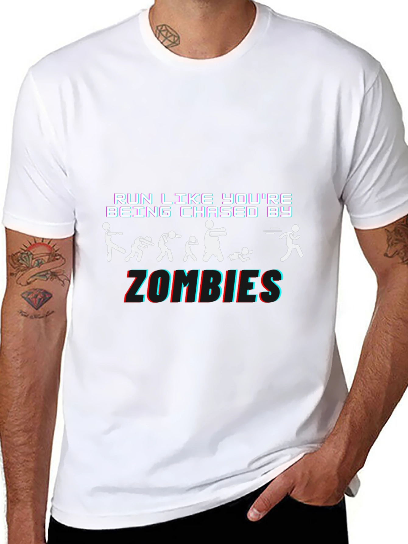 Camiseta Negra Run Like Youre Being Chased By Zombies