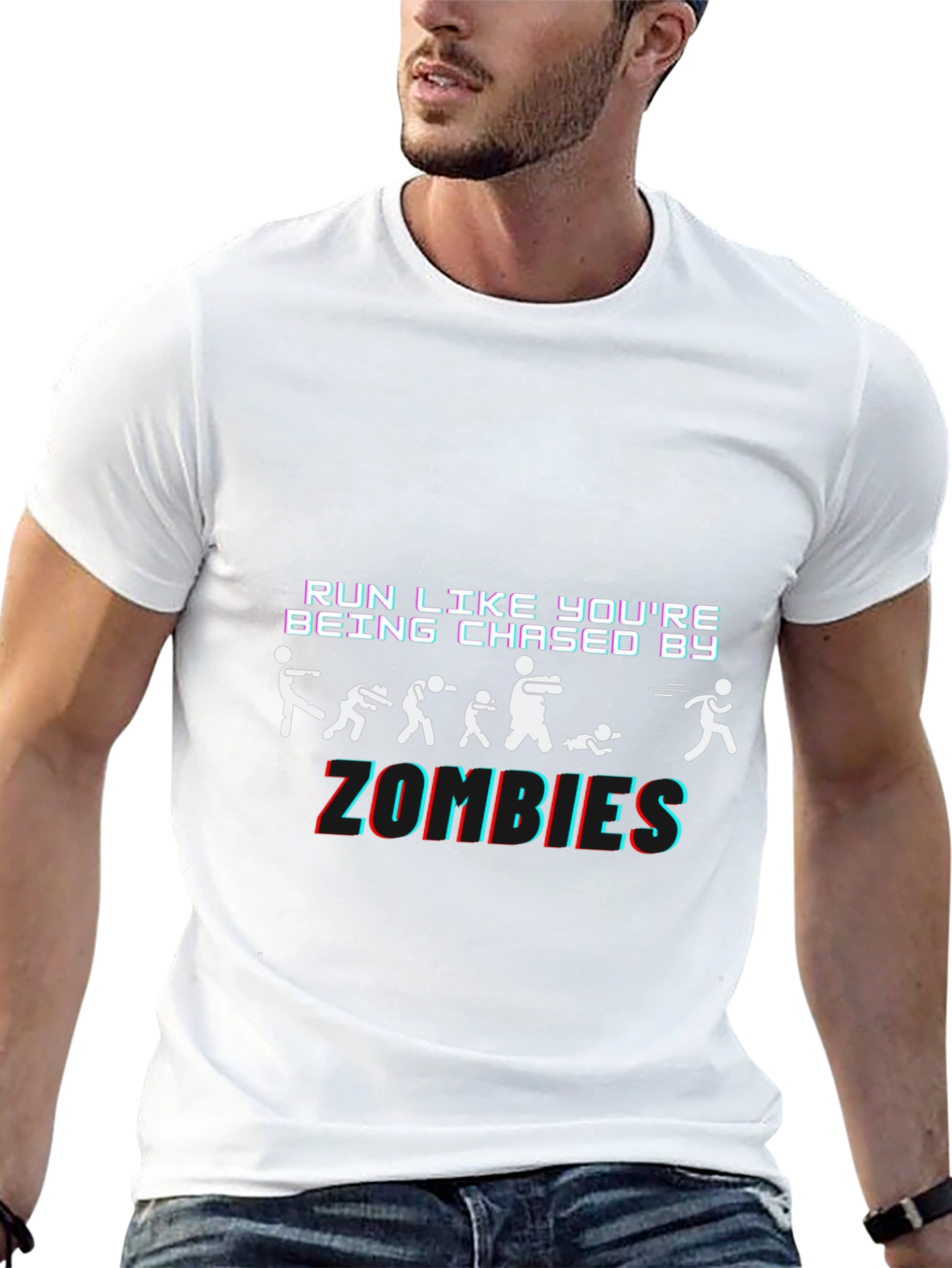 Camiseta Negra Run Like Youre Being Chased By Zombies