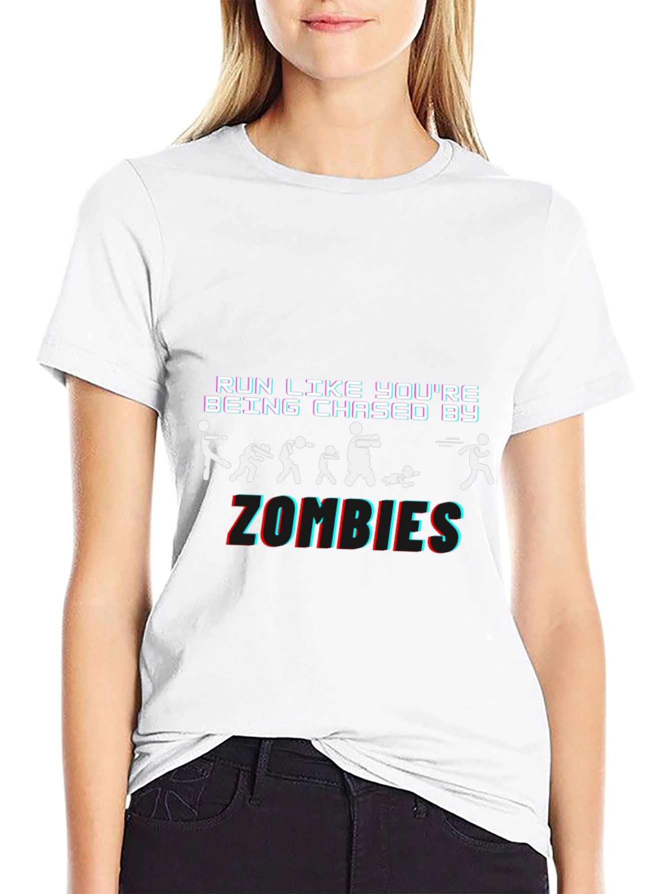Camiseta Negra Run Like Youre Being Chased By Zombies