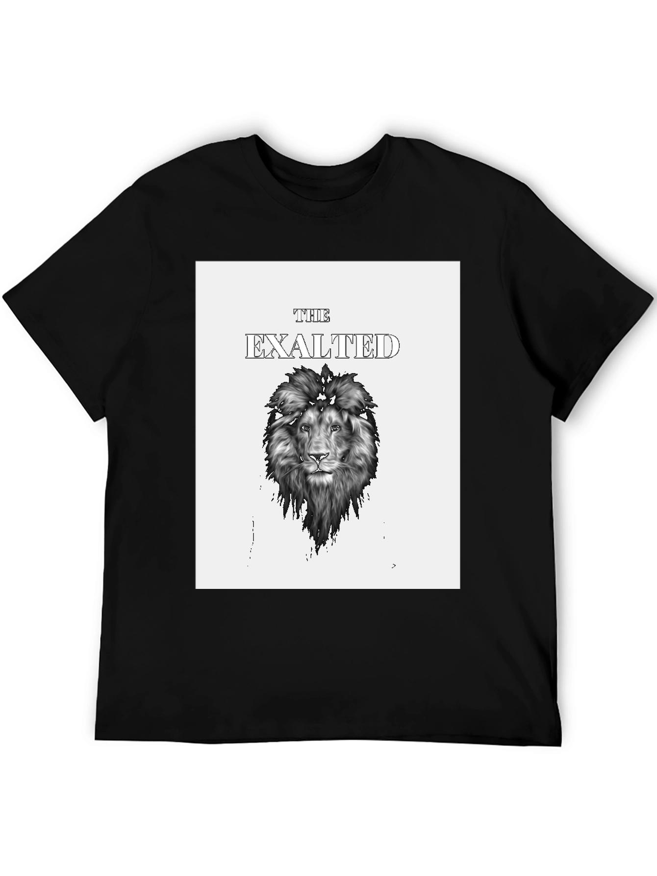 Camiseta Negra con Diseño de León Exalted
