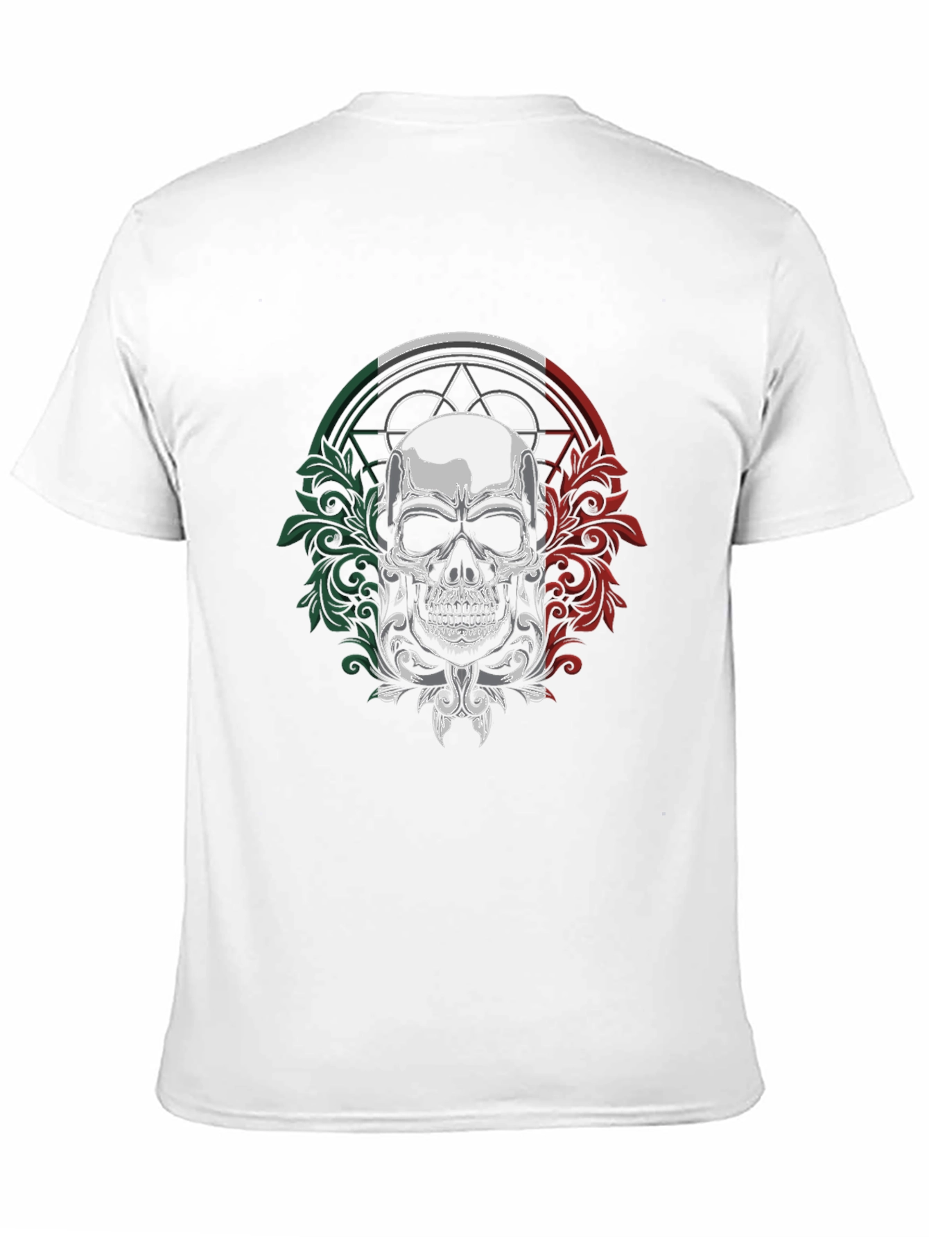 Camiseta Negra Calavera Mexicana con Detalles Ornamentales