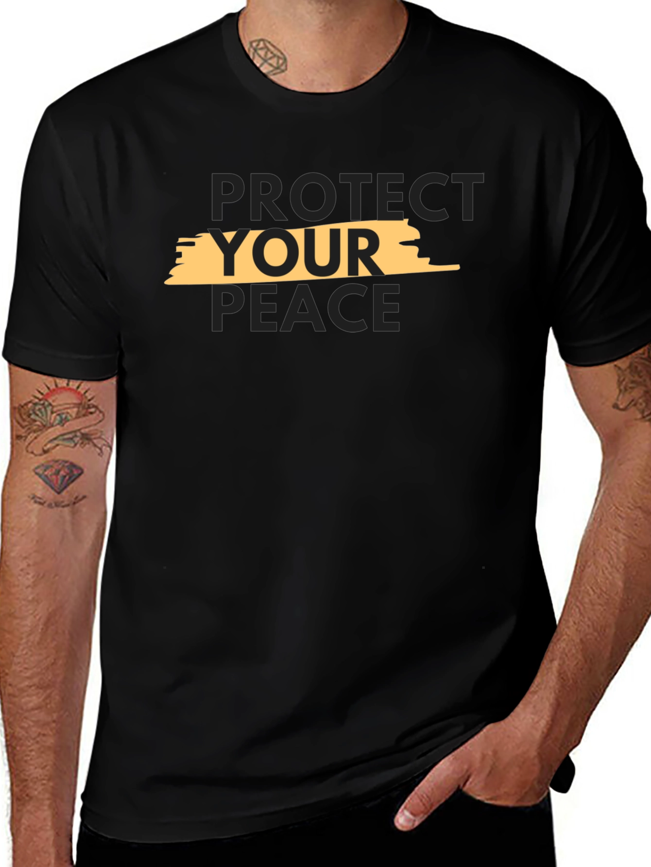 Camiseta Negra Protege Tu Paz