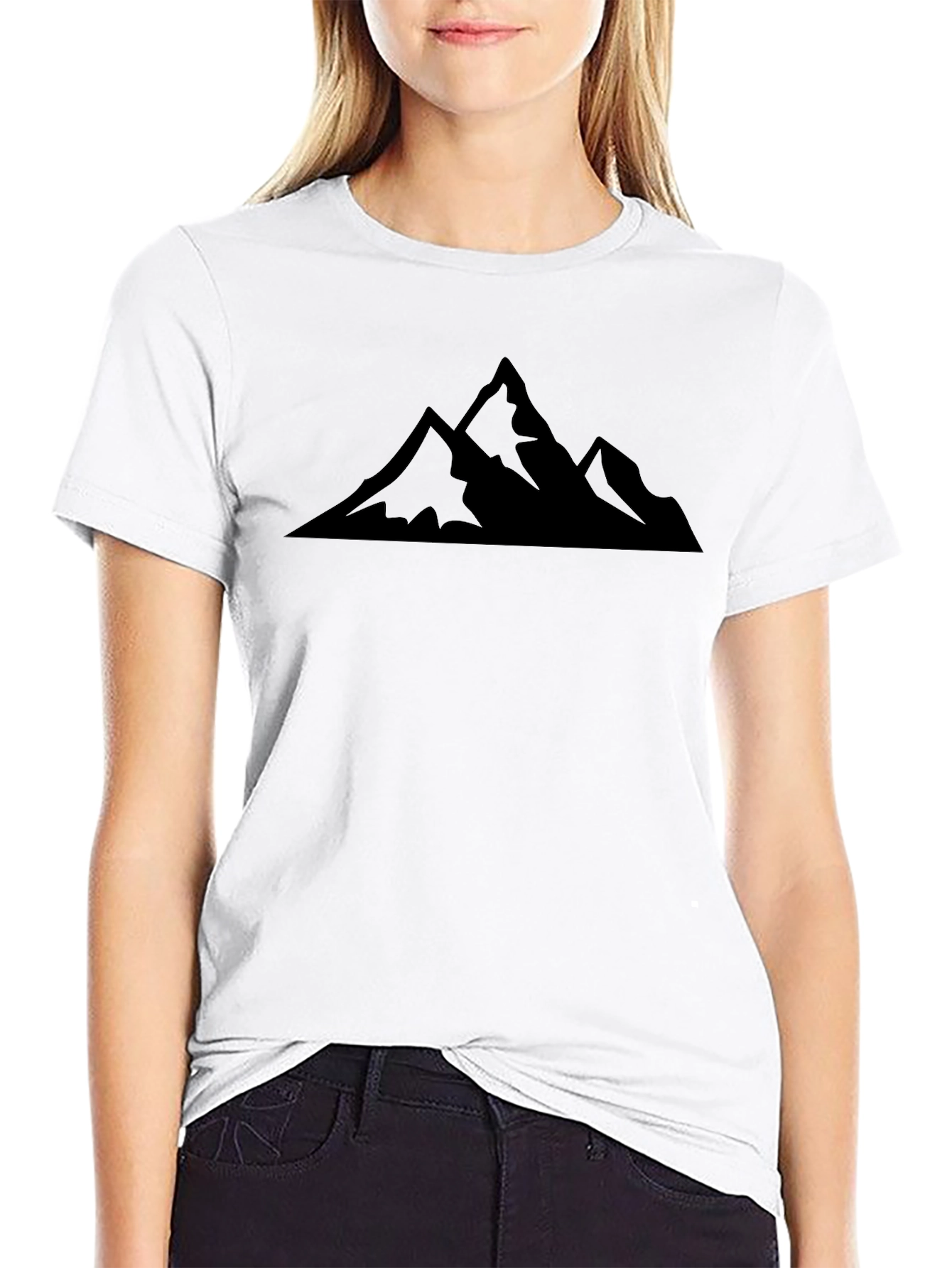 Camiseta Negra Montañas para Hombre