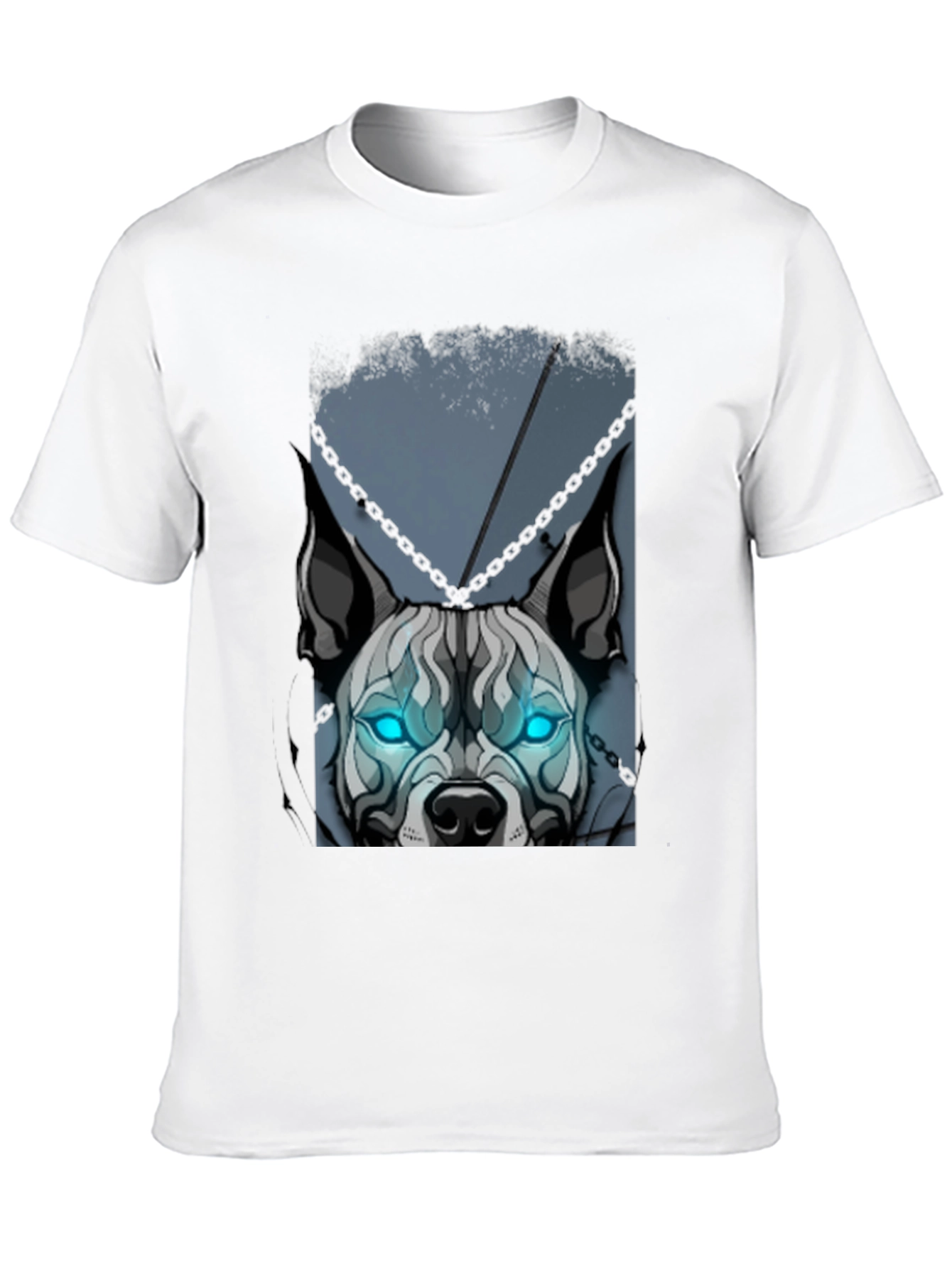 Camiseta Negra Diseño Perro con Ojos Azules