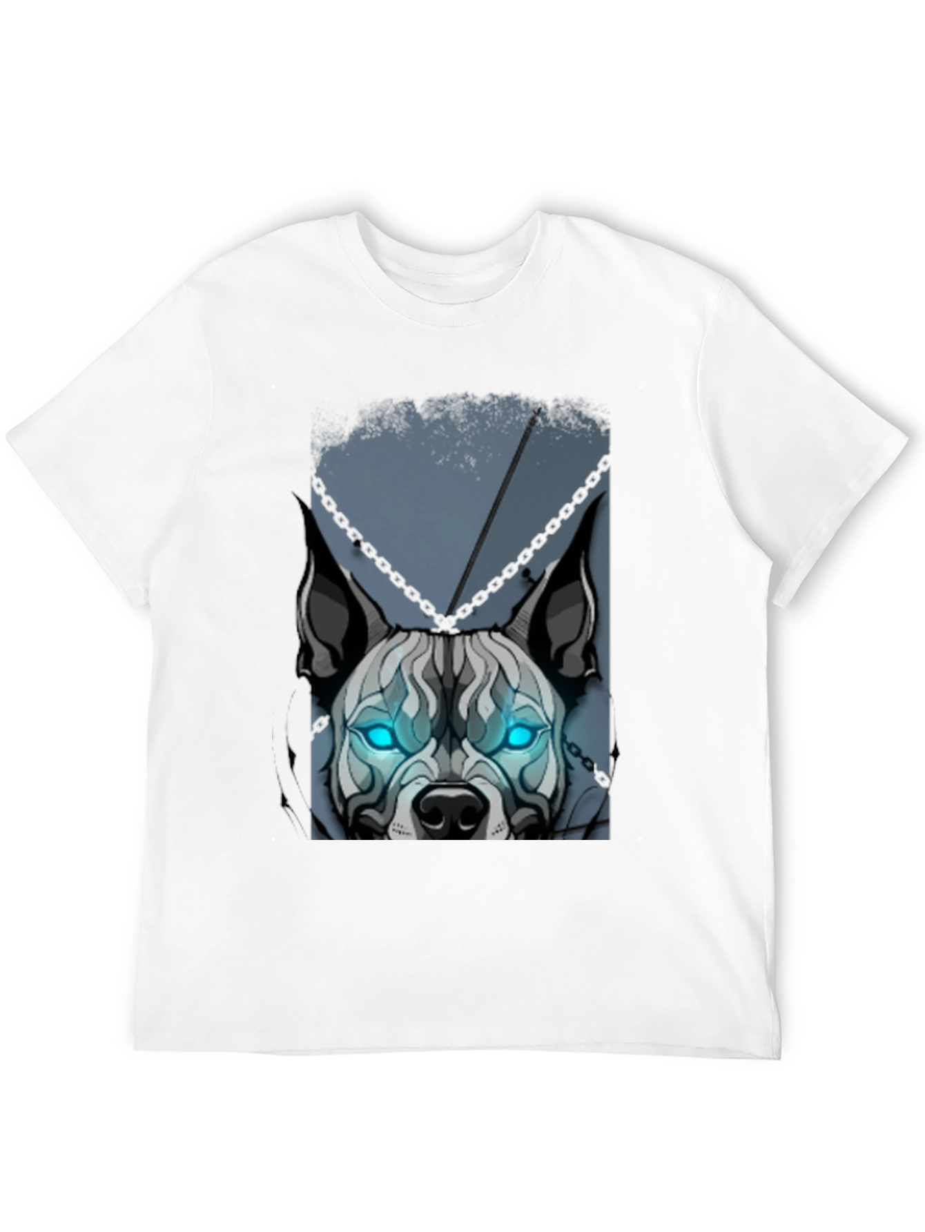 Camiseta Negra Diseño Perro con Ojos Azules