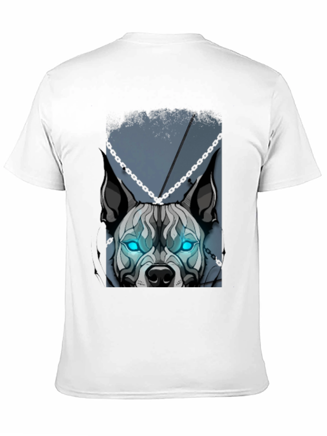 Camiseta Negra Diseño Perro con Ojos Azules