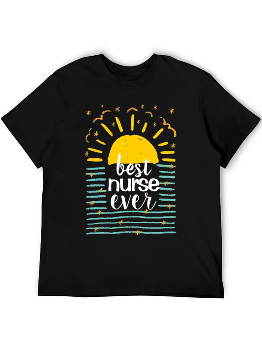 Camiseta Negra Best Nurse Ever - Regalo Ideal