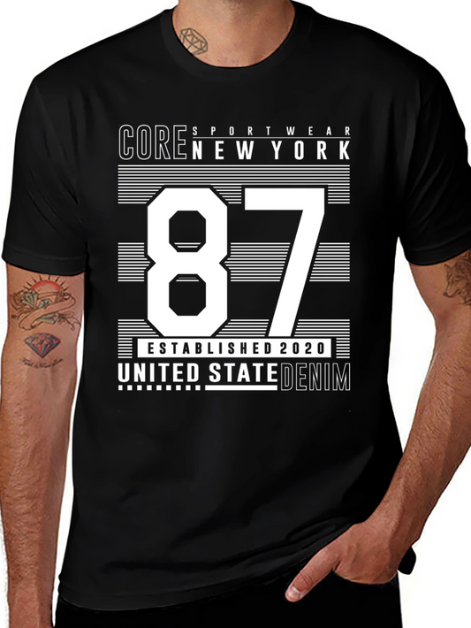 Camiseta Negra Deportiva Estilo Nueva York