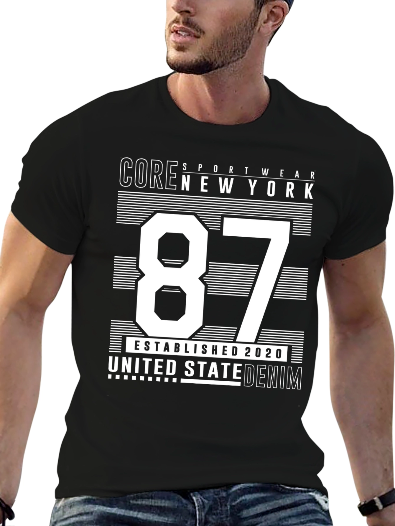 Camiseta Negra Deportiva Estilo Nueva York