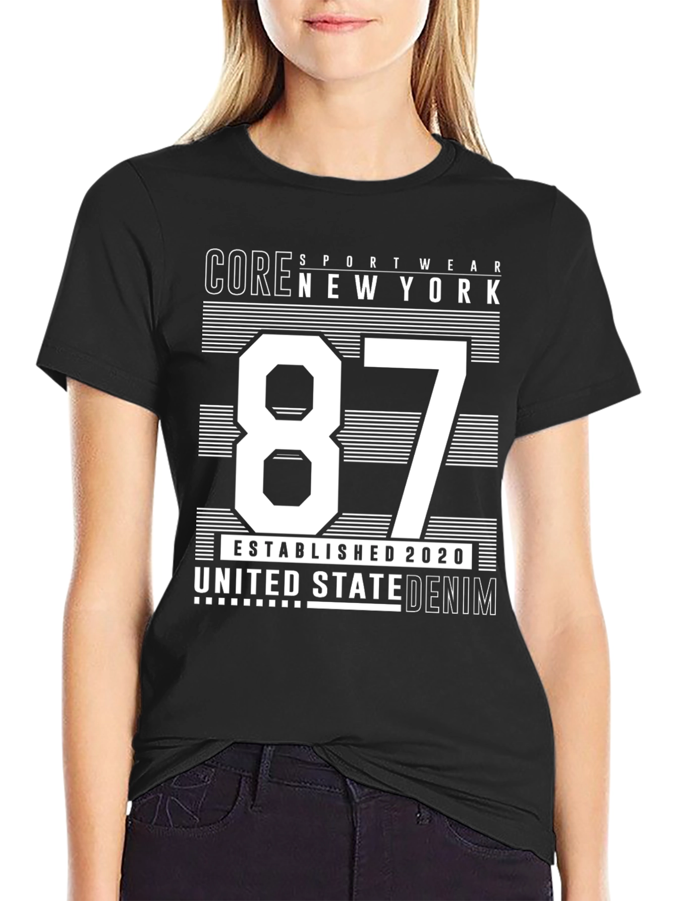 Camiseta Negra Deportiva Estilo Nueva York