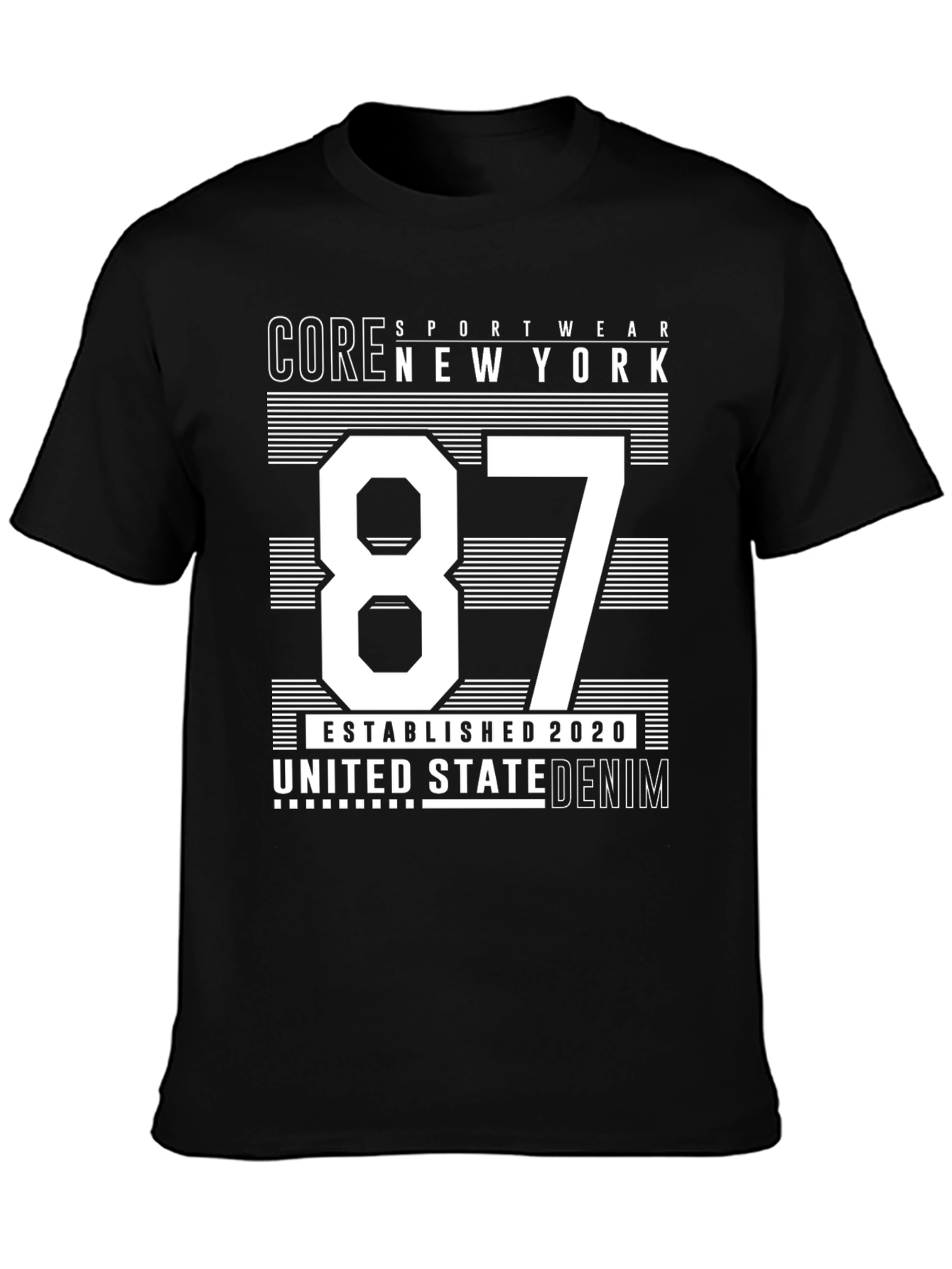 Camiseta Negra Deportiva Estilo Nueva York
