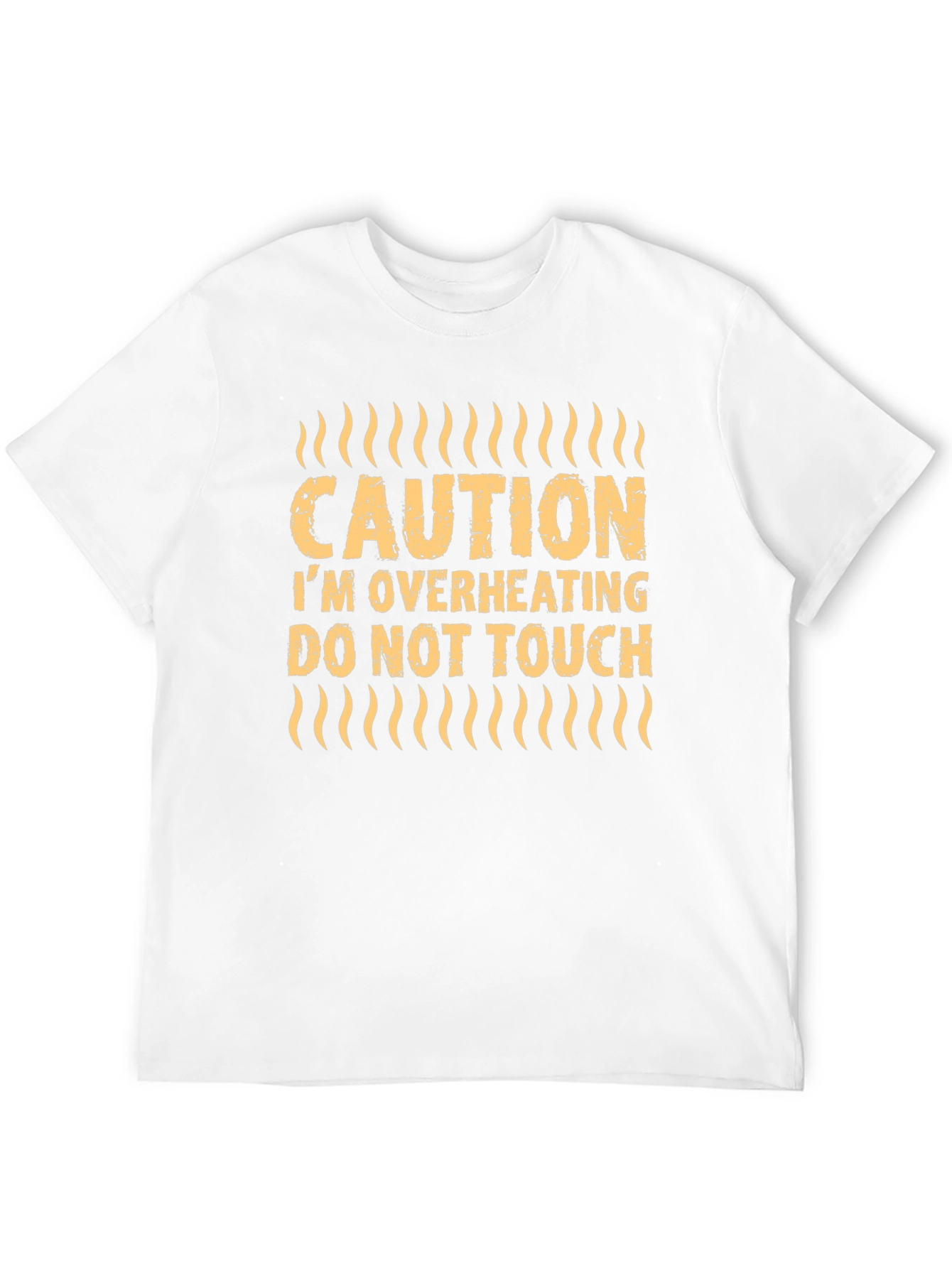 Camiseta Negra con Estampado Caution Im Overheating