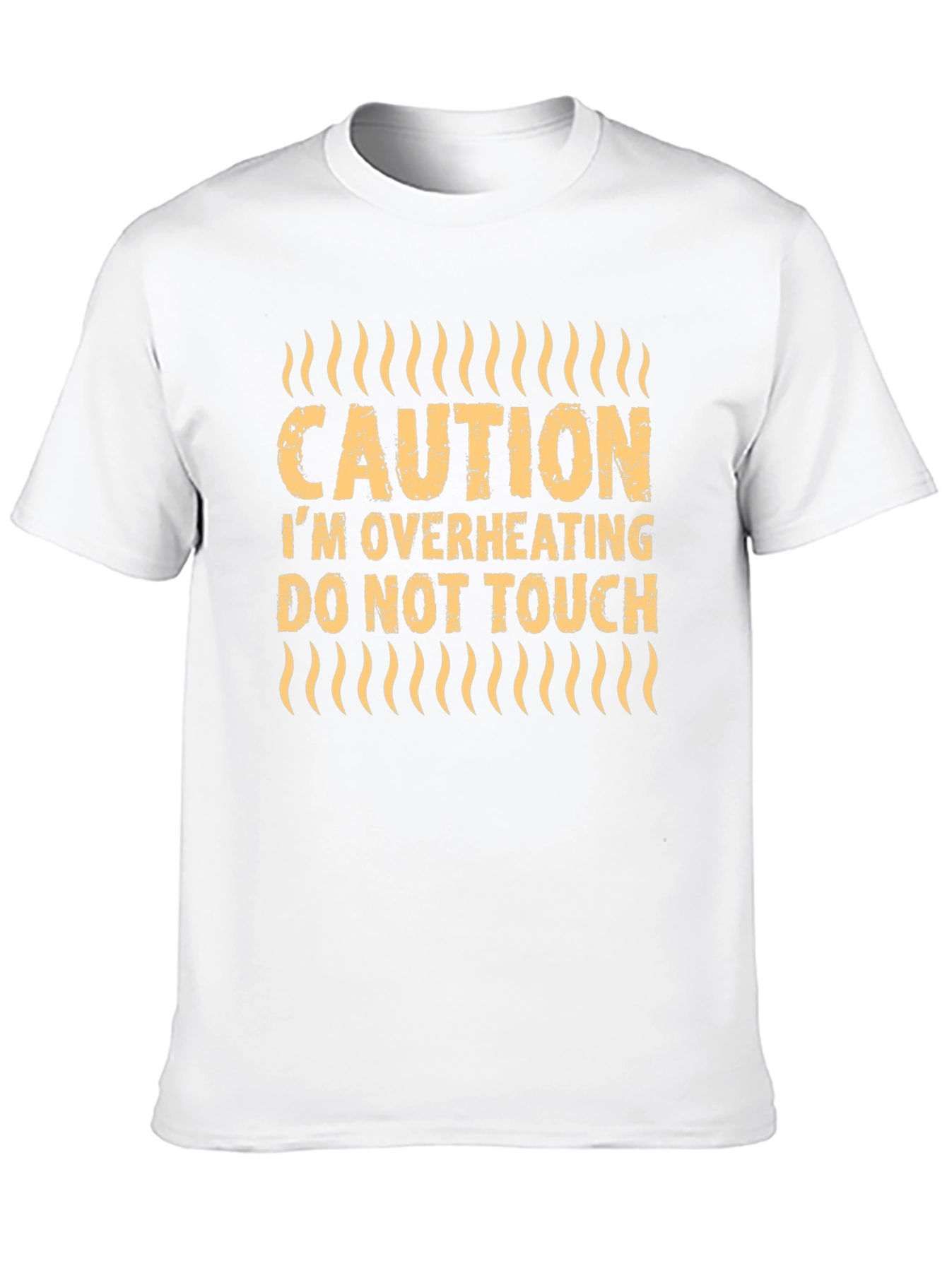 Camiseta Negra con Estampado Caution Im Overheating