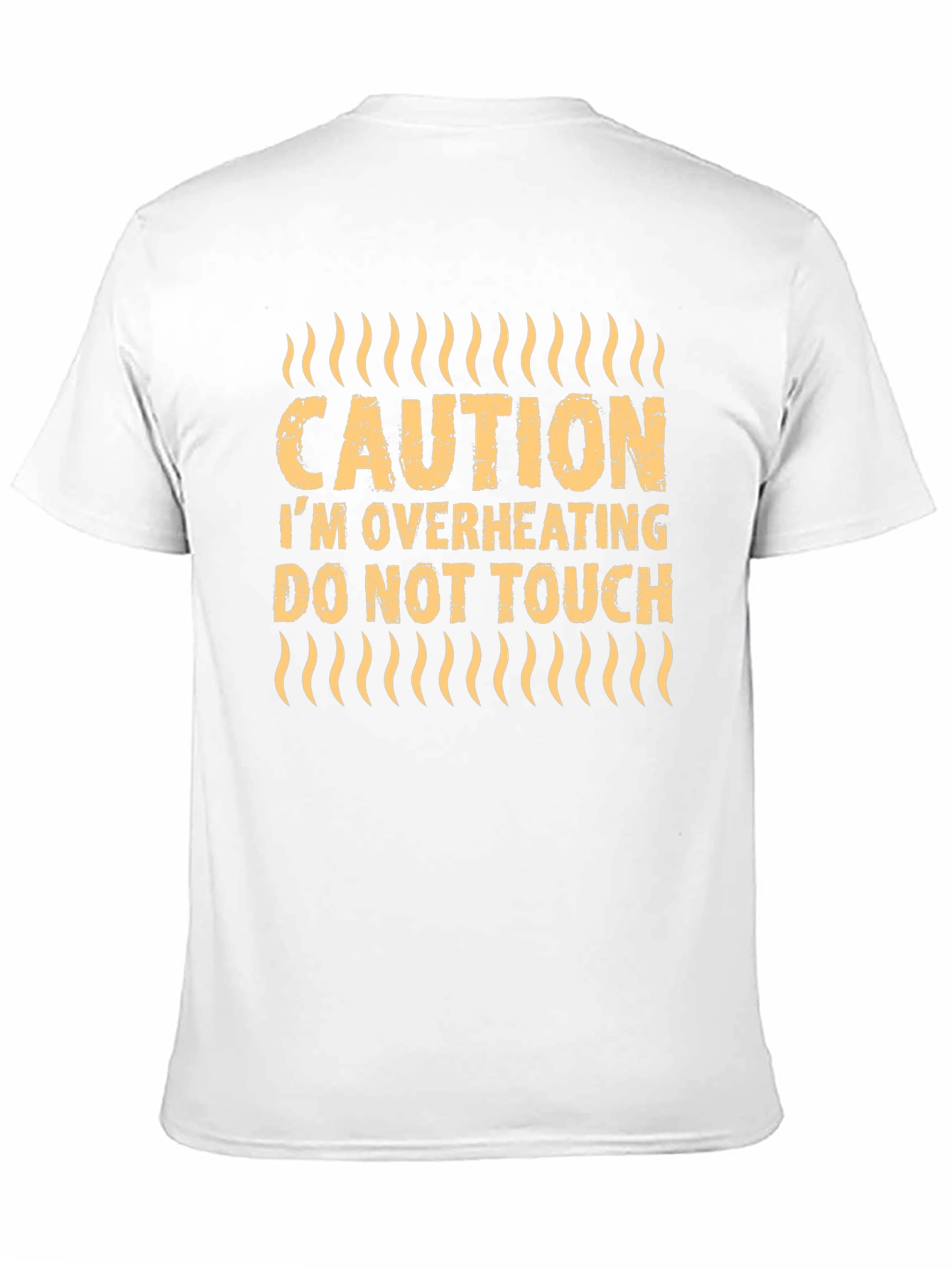 Camiseta Negra con Estampado Caution Im Overheating