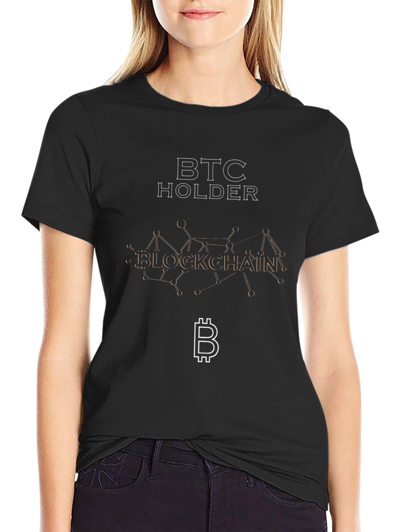 Camiseta Negra BTC Holder Blockchain