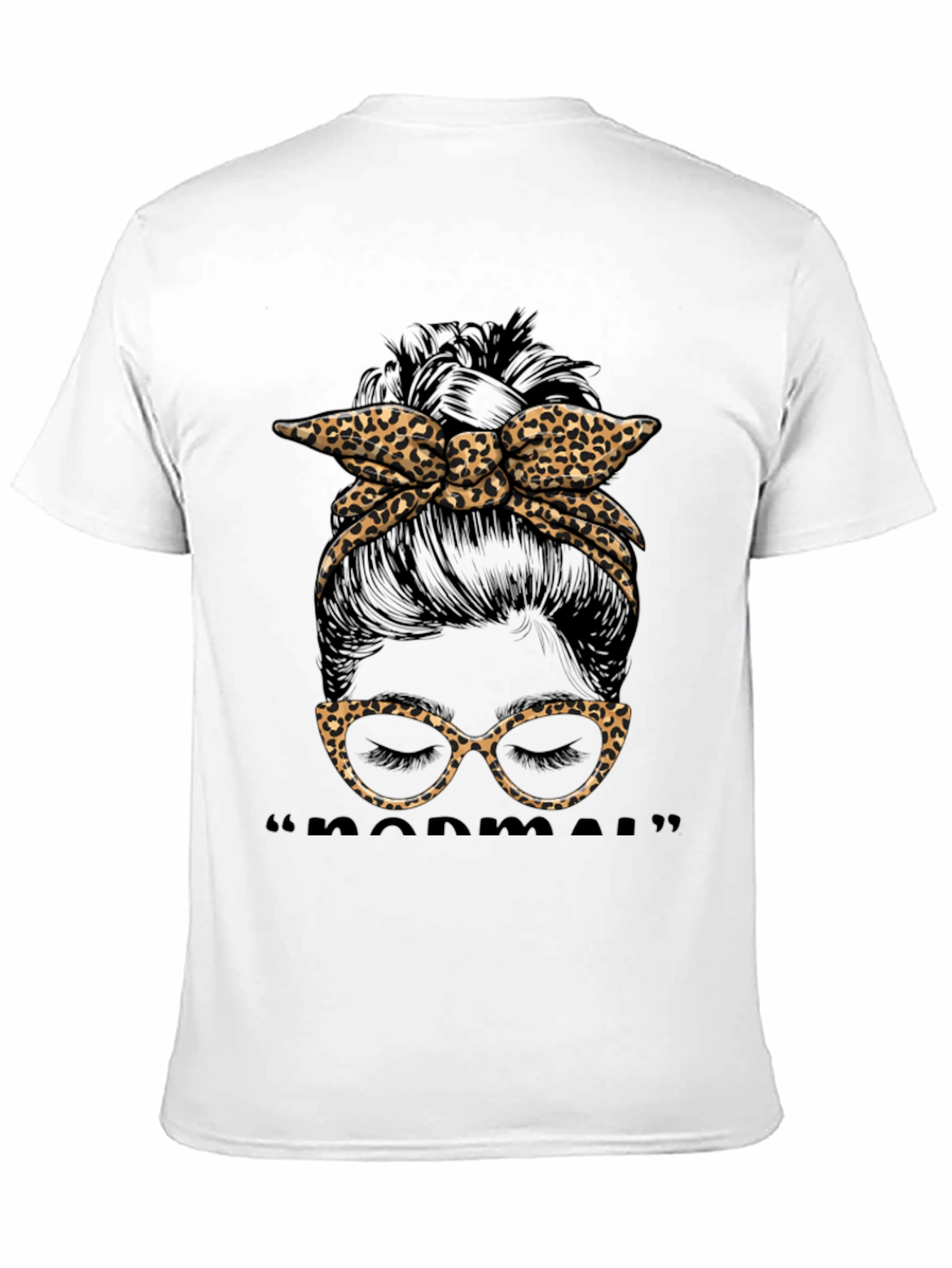 Camiseta Mujer Moño Desordenado Leopardo