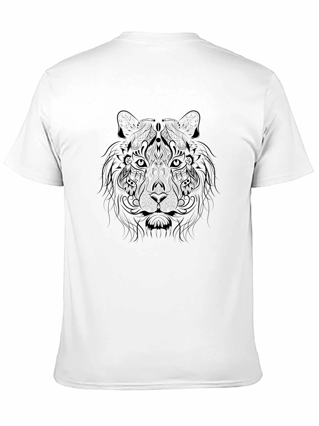 Camiseta Negra Estampada Tigre Artístico