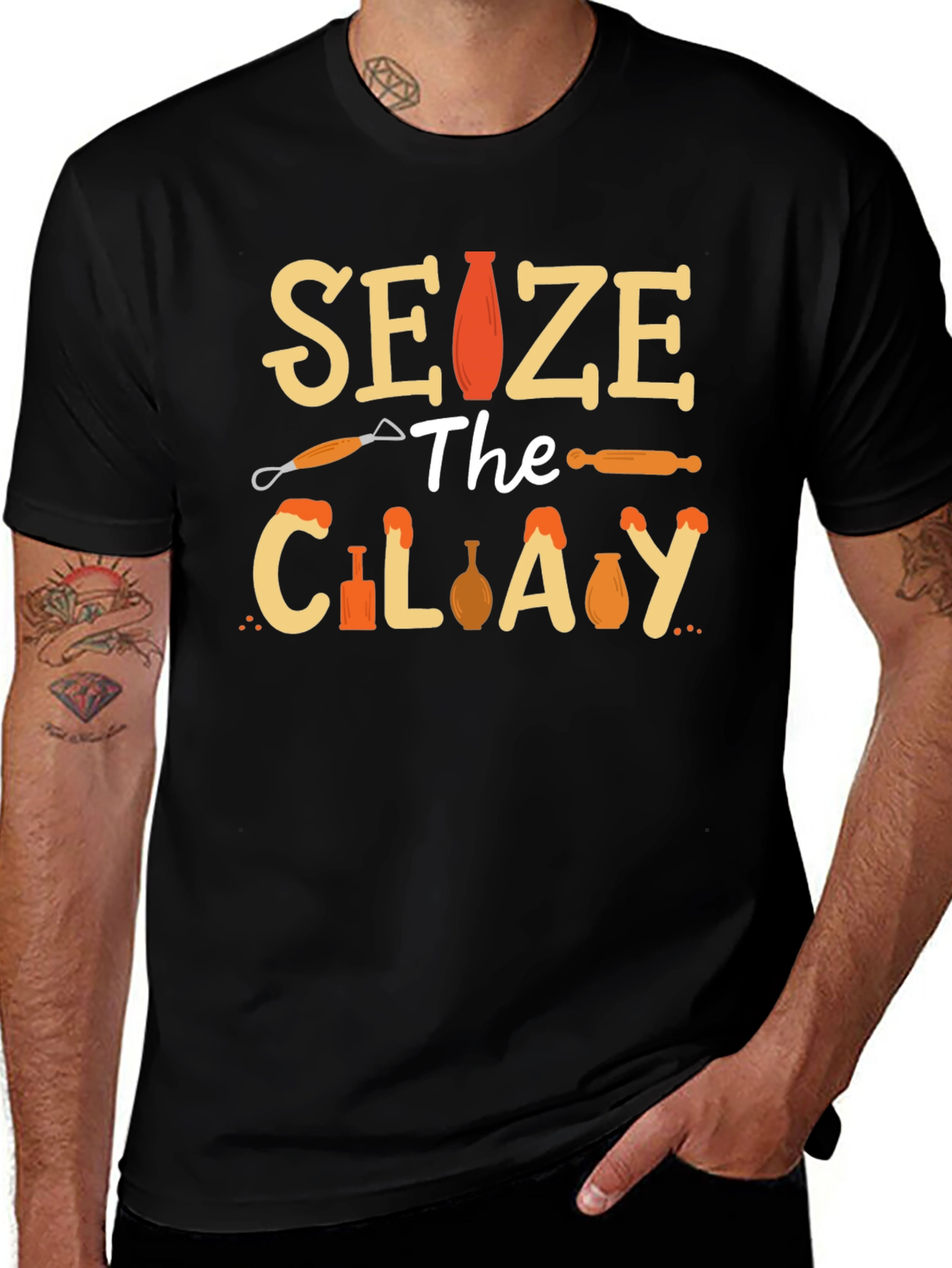 Camiseta Negra Seize the Clay - Cerámica