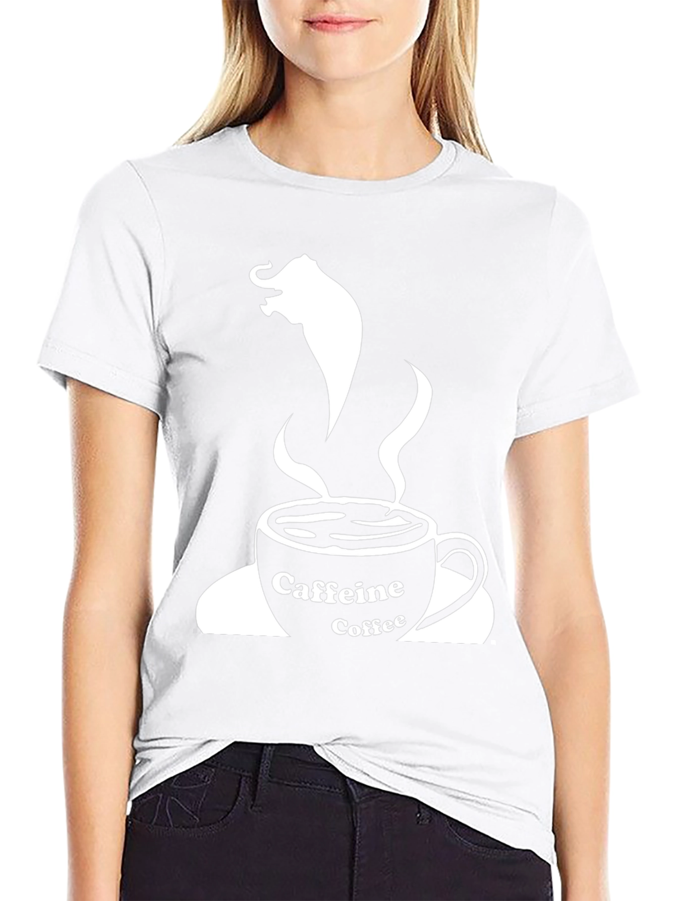 Camiseta Negra: Café con Elefante y Cafeína