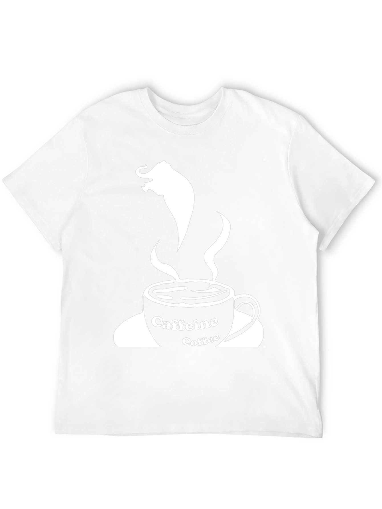 Camiseta Negra: Café con Elefante y Cafeína