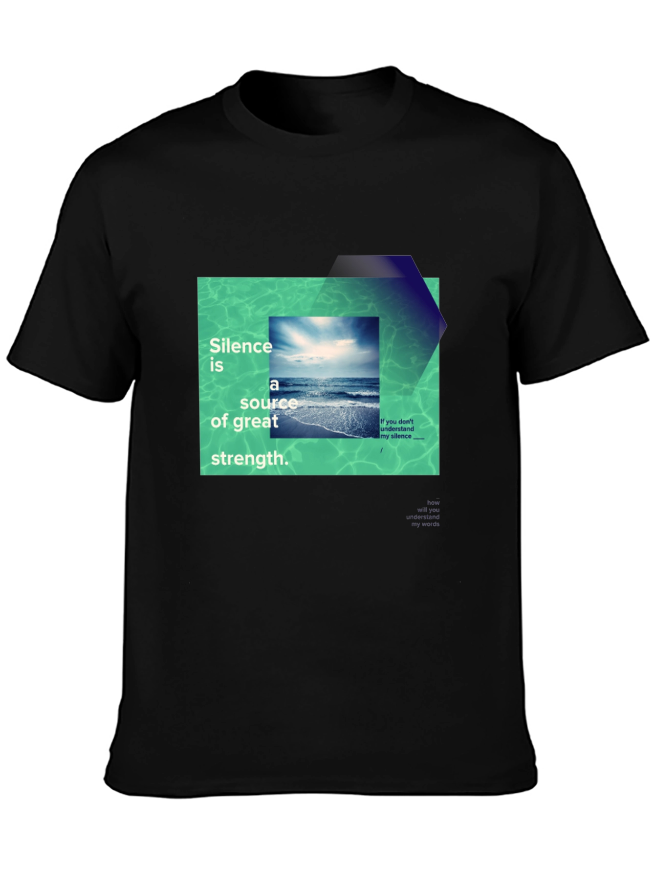 Camiseta Negra con Diseño de Silencio es Fuerza