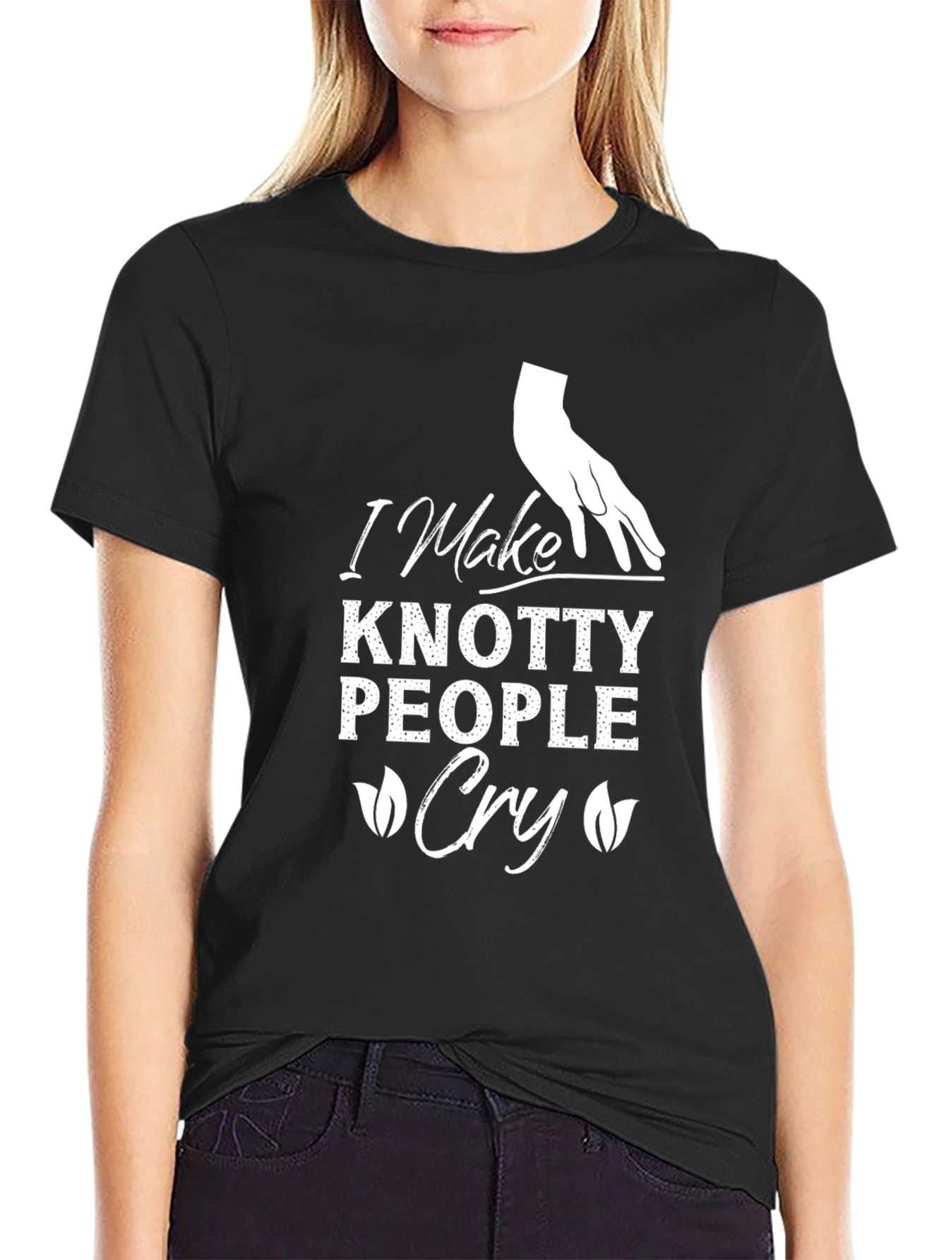 Camiseta Negra: Hago Llorar a Gente Enredada