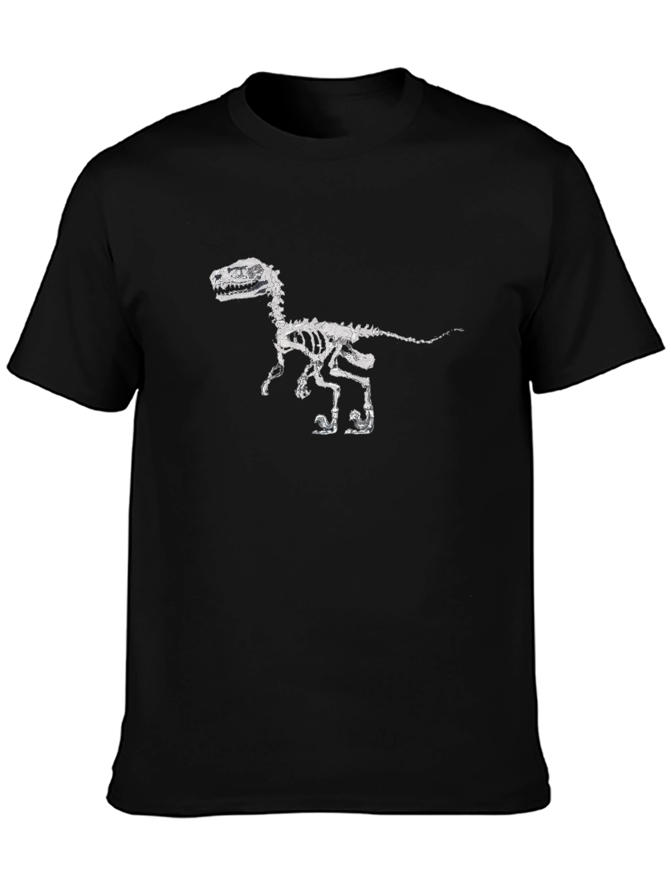 Camiseta Negra con Esqueleto de Dinosaurio