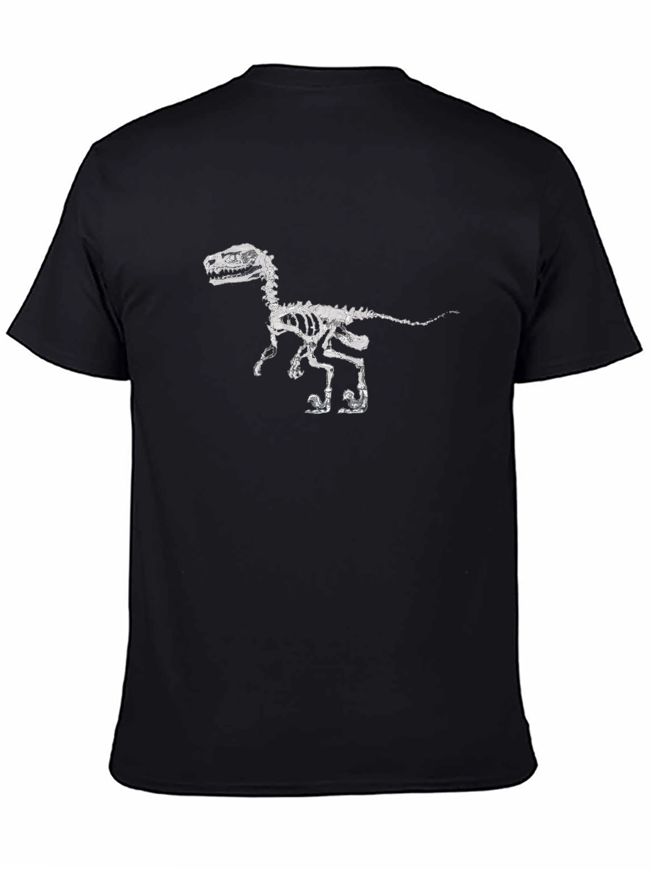 Camiseta Negra con Esqueleto de Dinosaurio