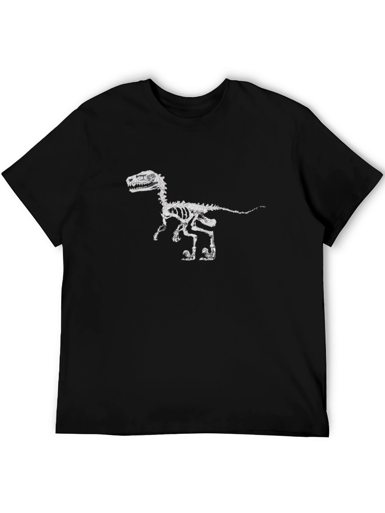 Camiseta Negra con Esqueleto de Dinosaurio