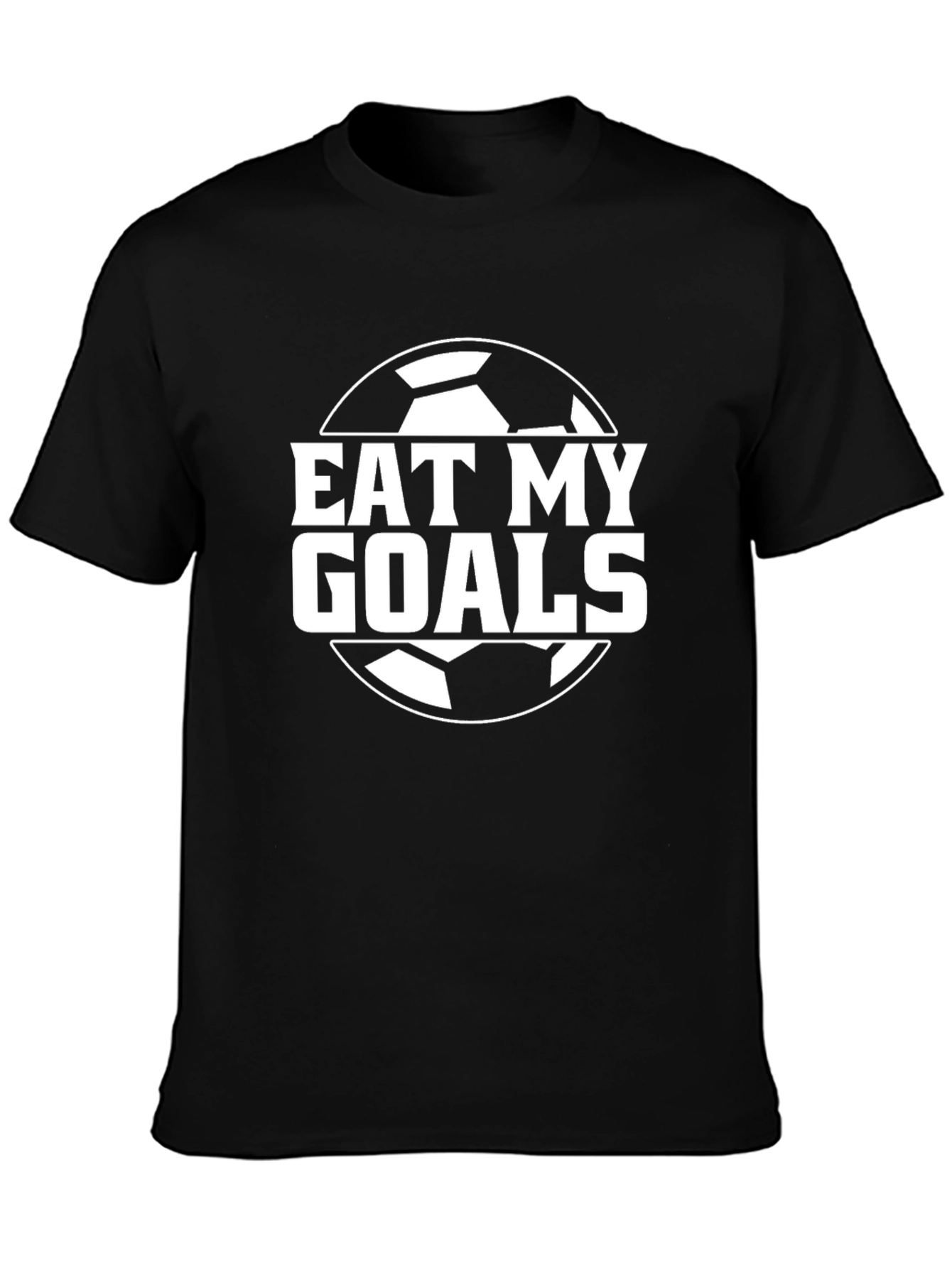 Camiseta Negra Eat My Goals Fútbol para Hombre