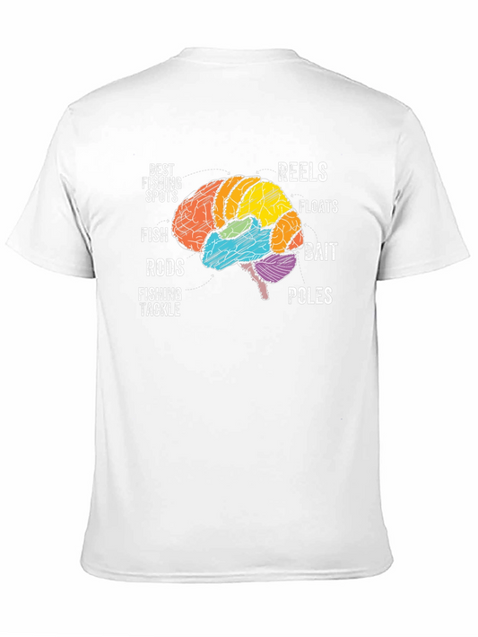 Camiseta Negra con Diseño de Cerebro Pescador