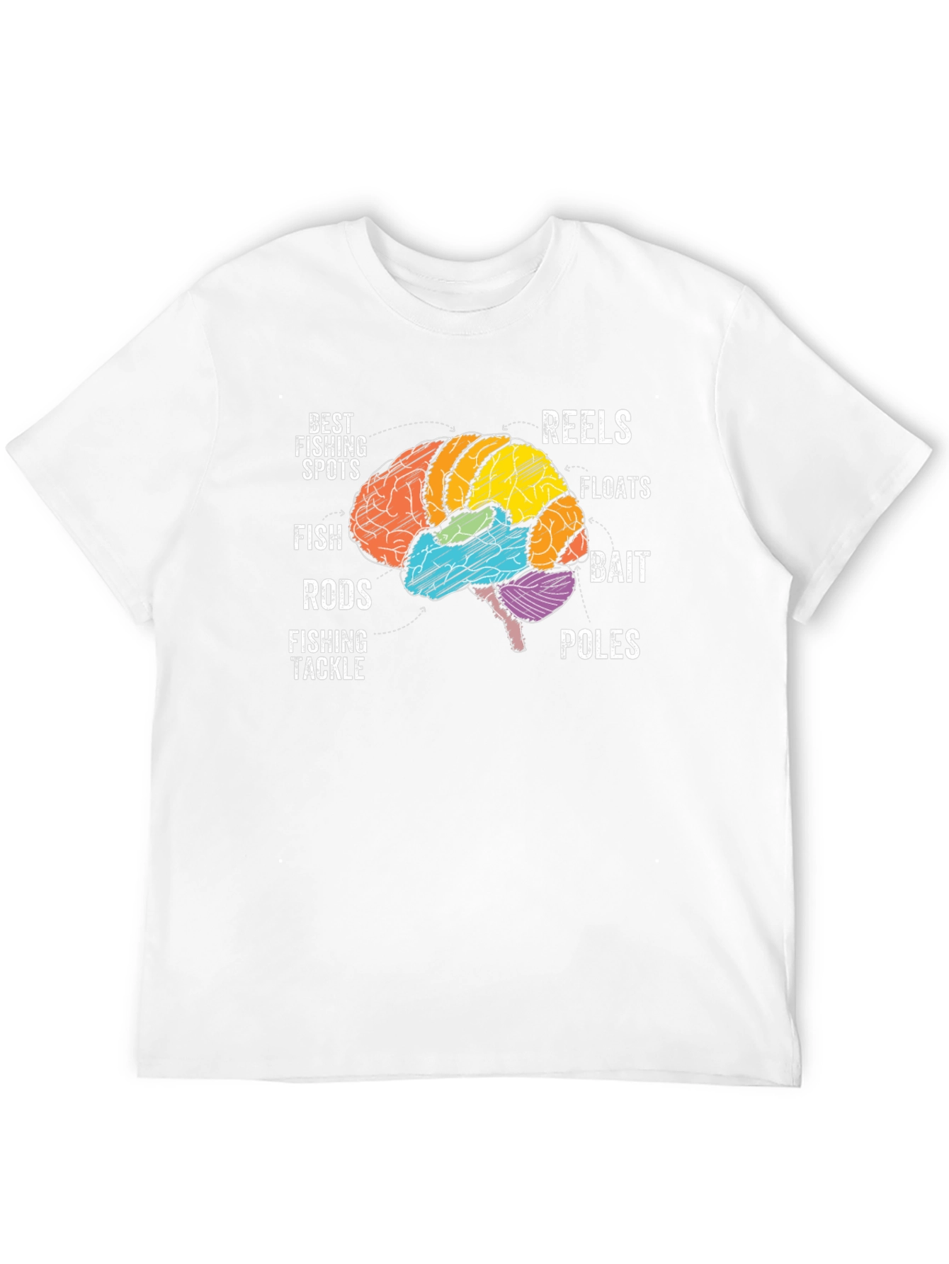 Camiseta Negra con Diseño de Cerebro Pescador