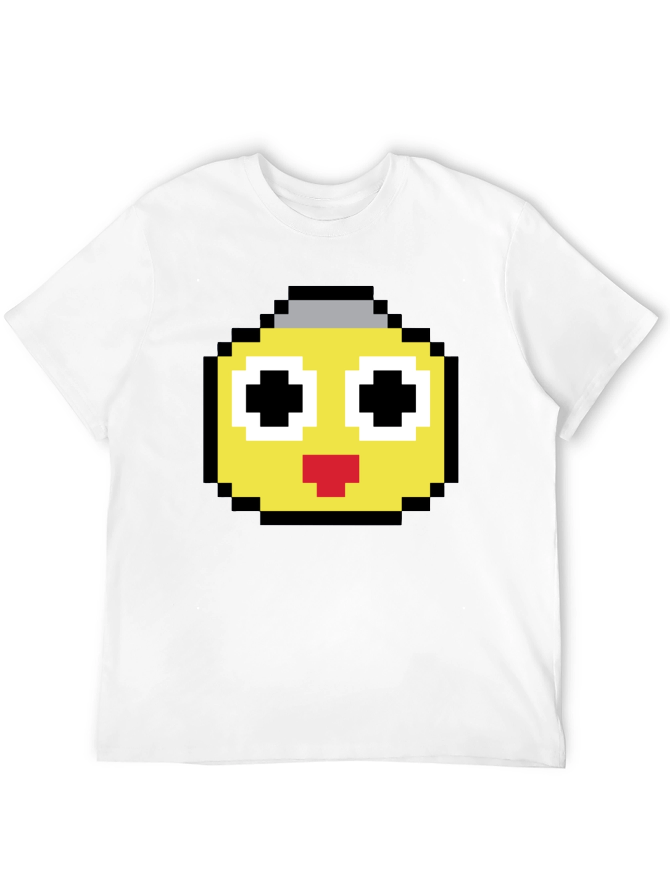 Camiseta Negra con Diseño Pixelado Amarillo