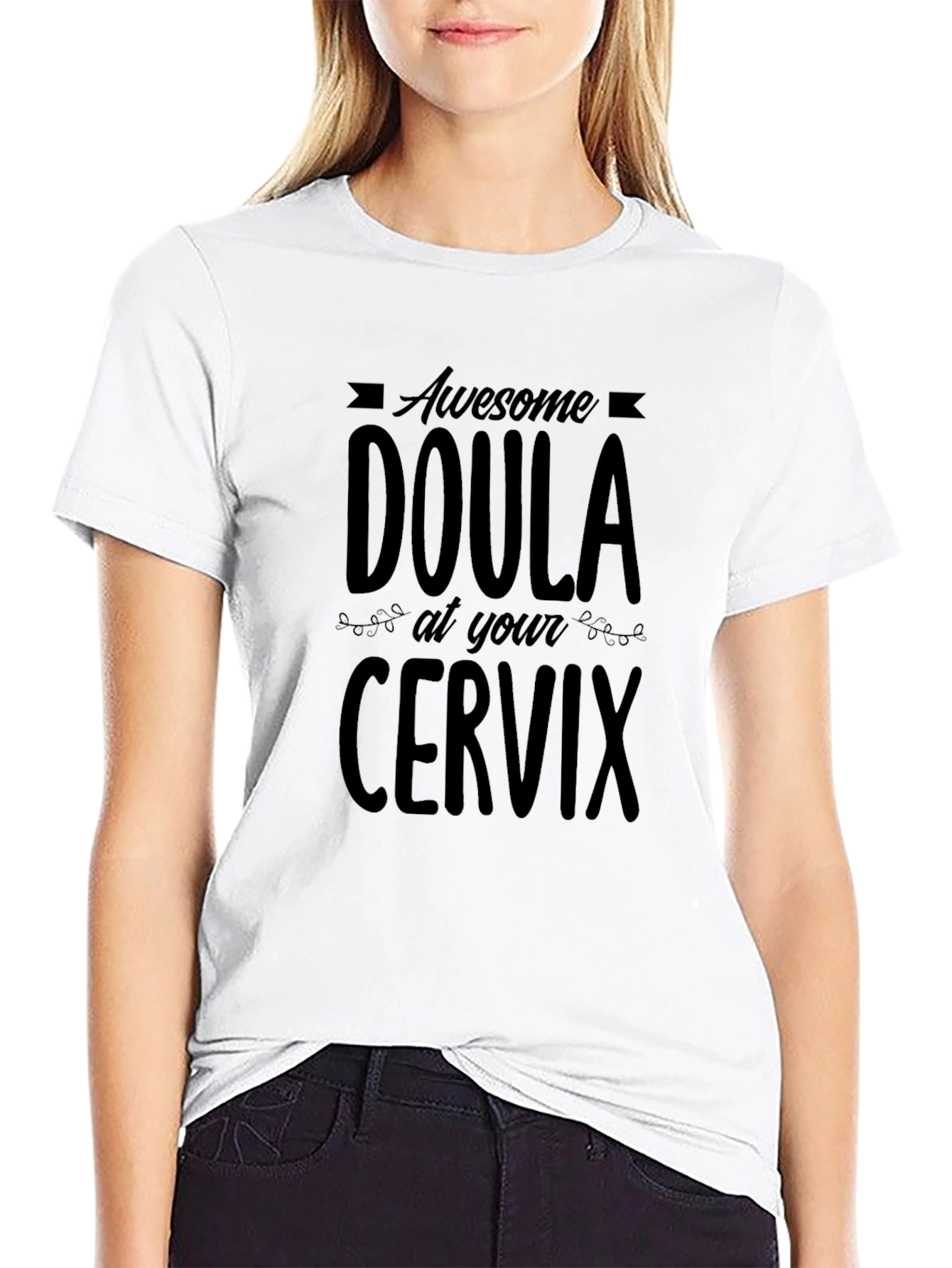 Camiseta Negra Doula Awesome Cervix