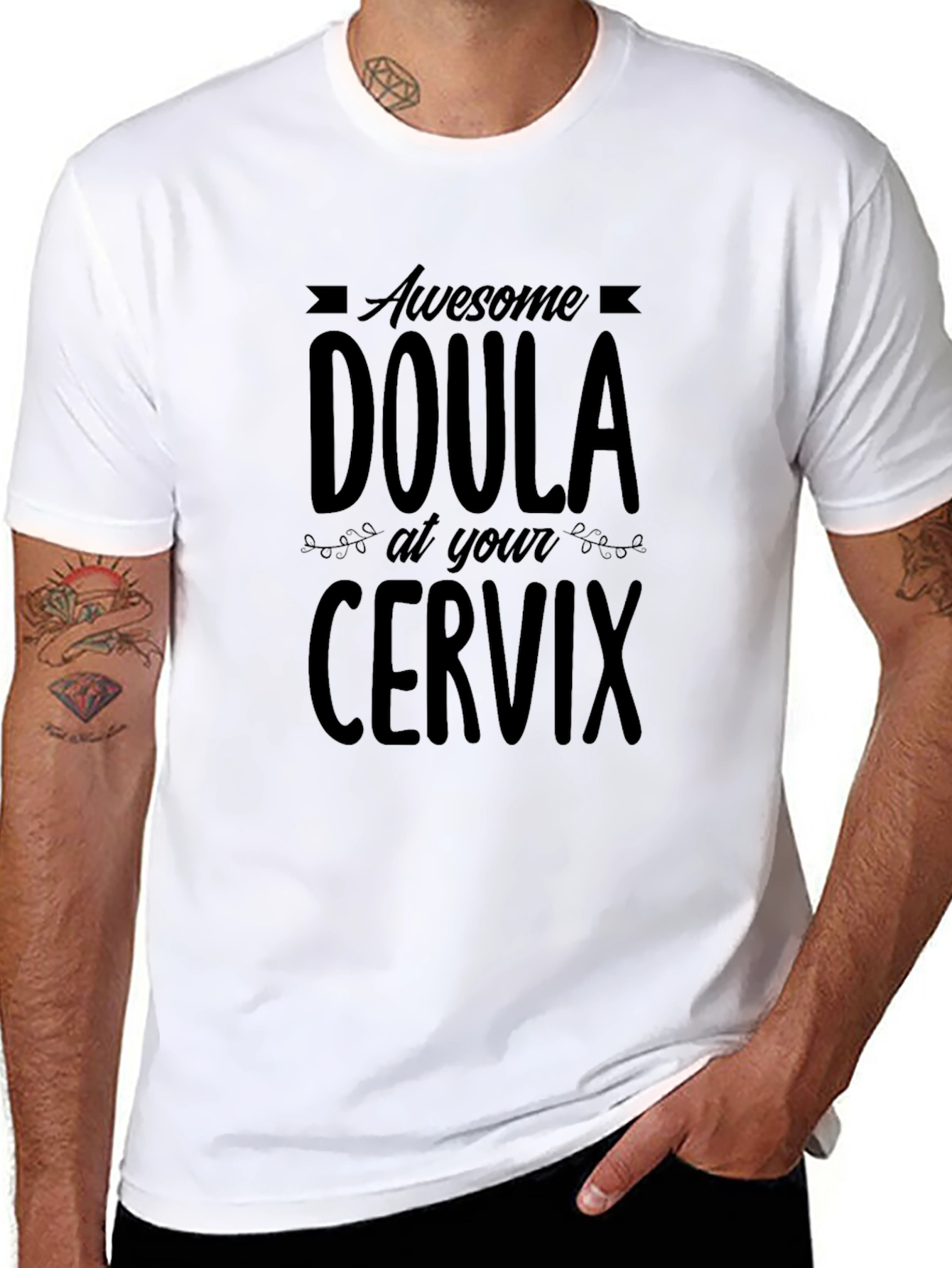 Camiseta Negra Doula Awesome Cervix